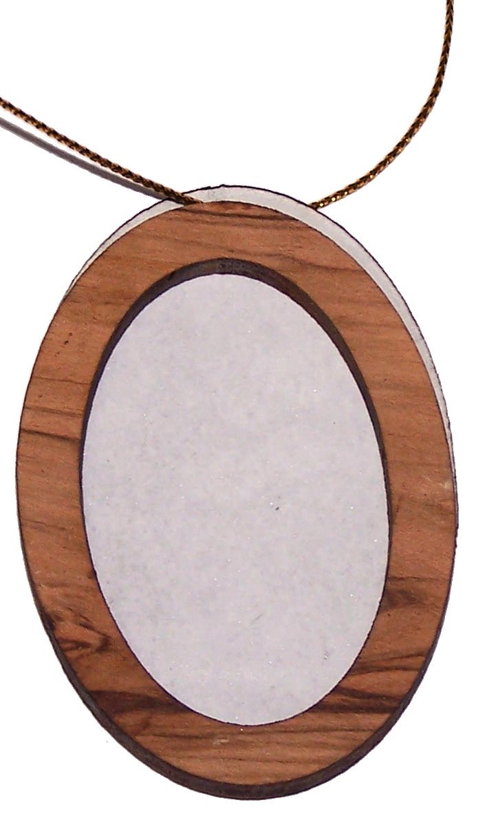  Olive Wood hanging frame and magnet decoration / Christmas Ornament - Model III ( 6 cm or 2.4 Inches )、mySite、elrpsem3k