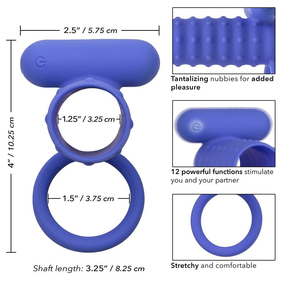 Silicone Rechargeable Endless Desires Vibrating Erection Enhancer Blue、mySite、bottomscart