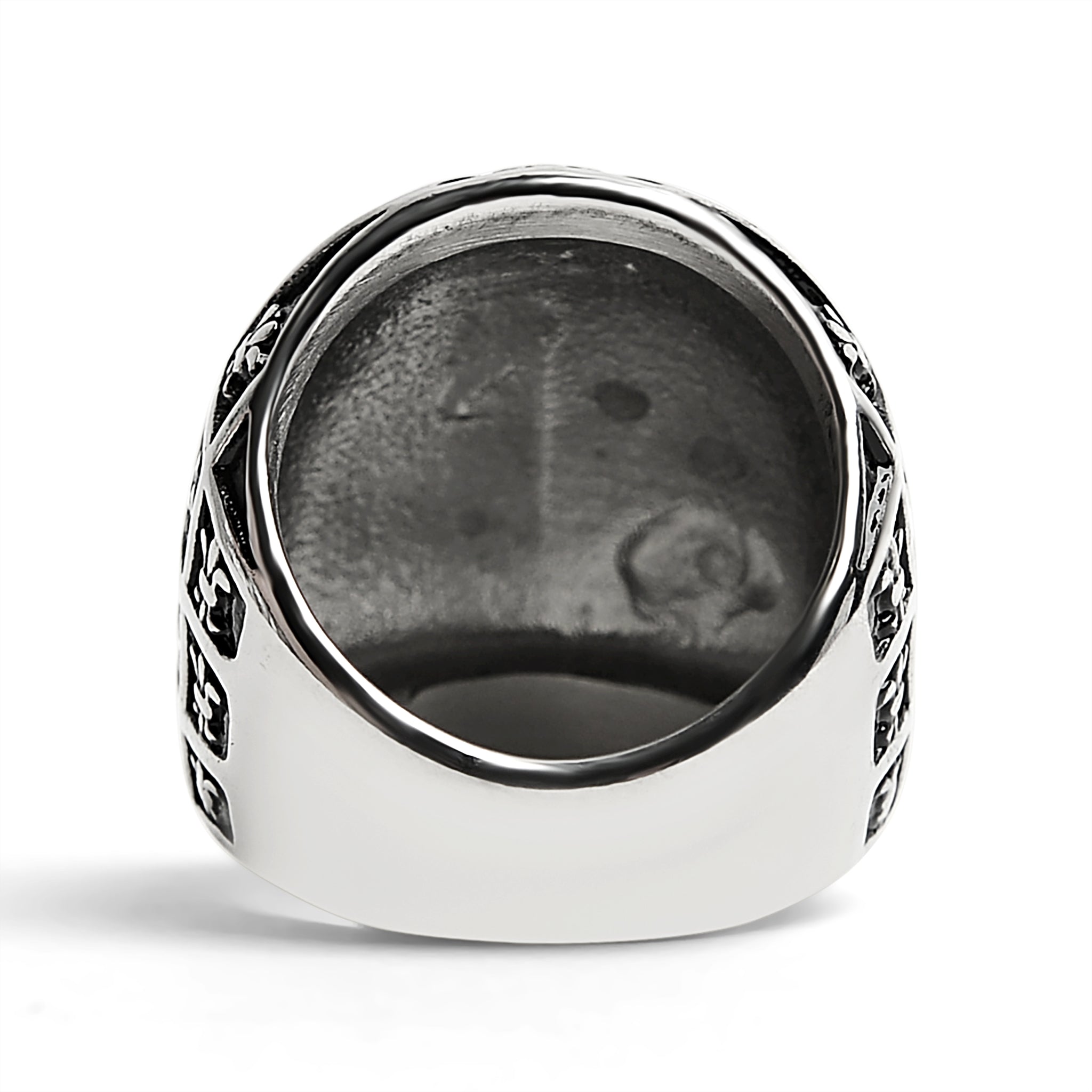 Stainless Steel Skull With Fleur De Lis Pattern Ring / SCR4023、mySite、dreamappss