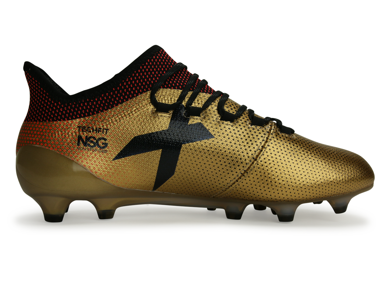 adidas Men's X 17.1 FG Tactile Gold Metallic/Core Black/Solar Red、mySite、noshort