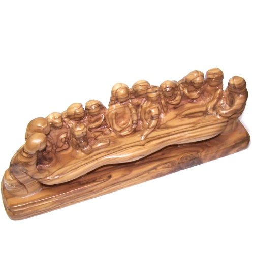 Olive wood Last Supper - one piece modern or abstract design (27x10 cm or 10.5x4 inches )、mySite、topwebapps