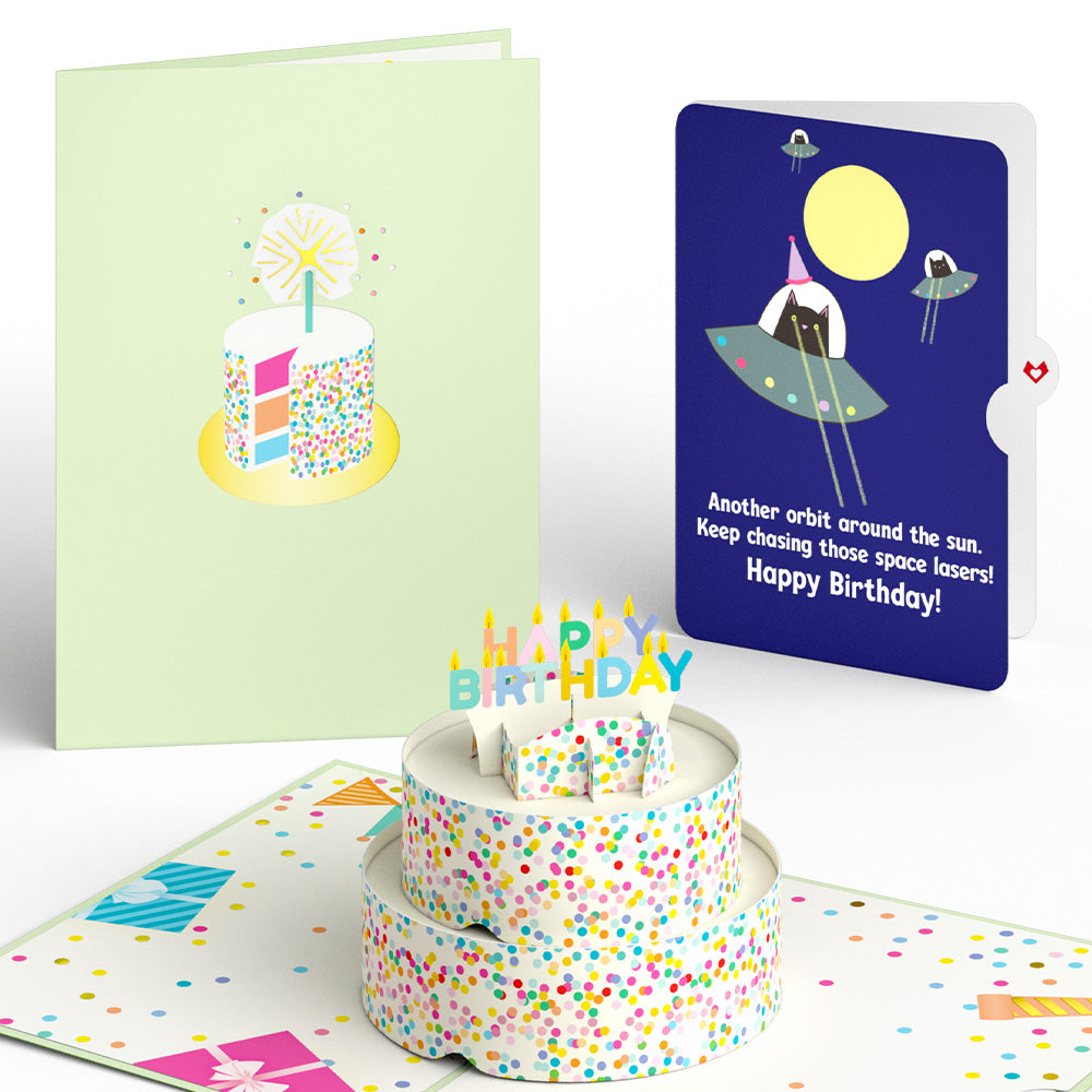 Sprinkles Birthday Cake with Space Laser Cats Pop-Up Card and Sentiment Set、mySite、solidvoid