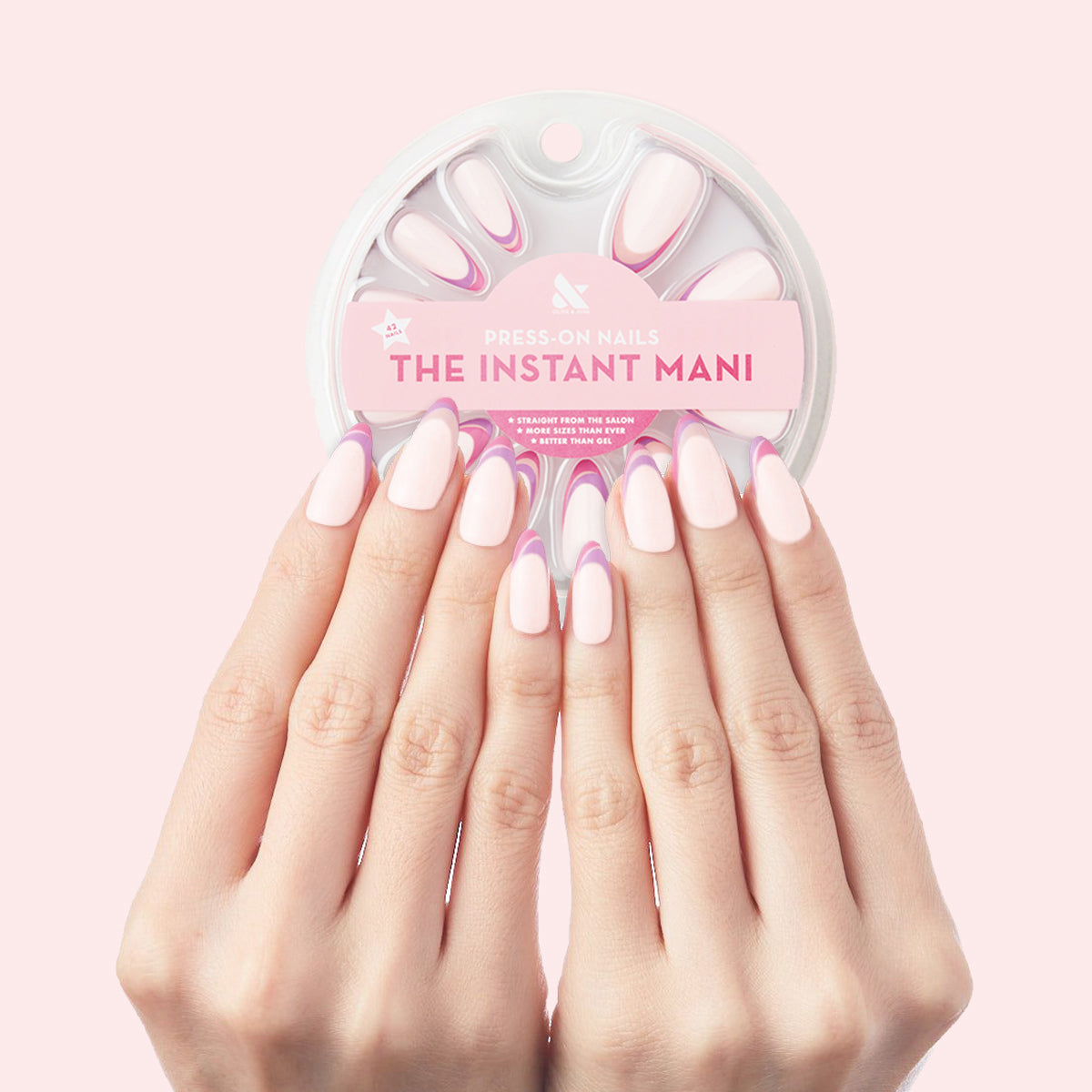 Twisted French - Press-On | Long | Almond、mySite、solidvoid