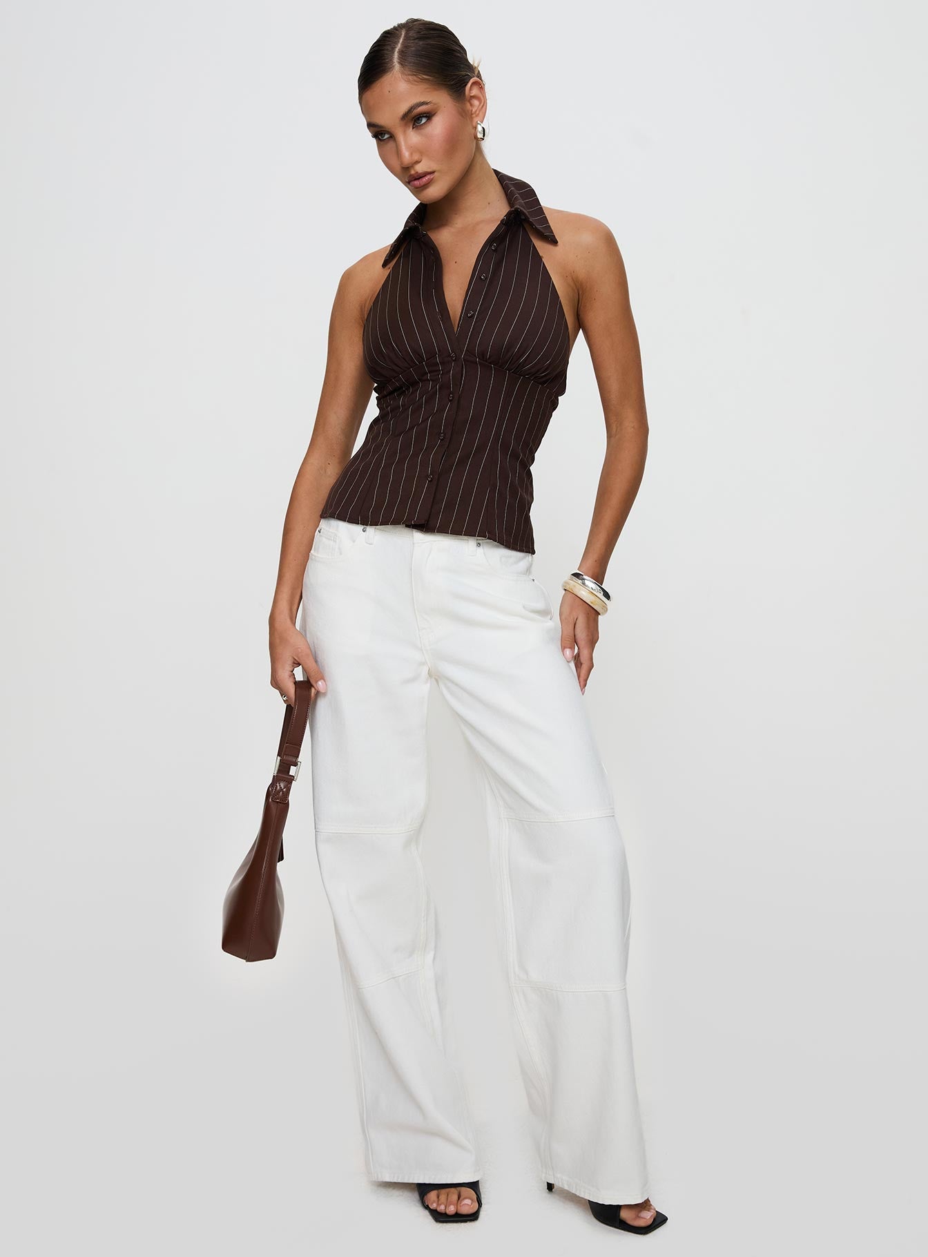 Victorie Halter Top Chocolate Stripe、mySite、solidvoid