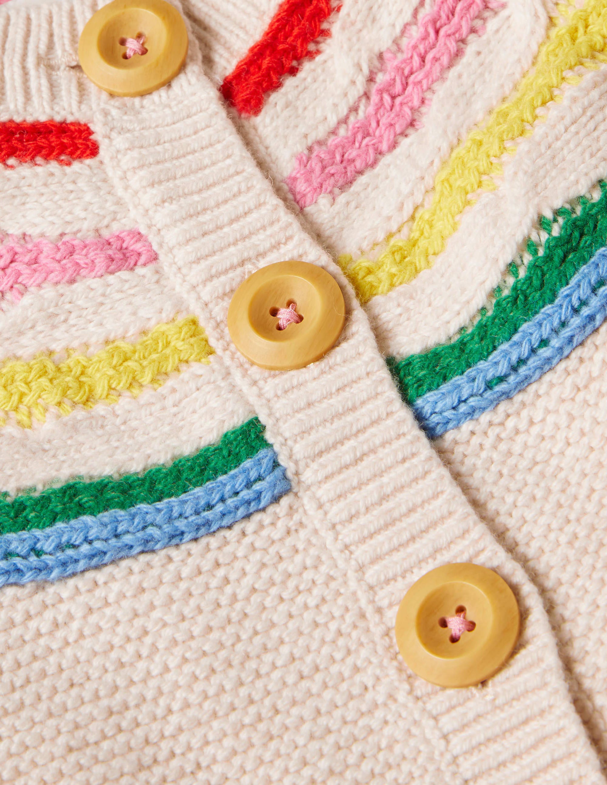  Fun Rainbow Yoke Cardigan-Ecru Marl、mySite、ashleygrahame