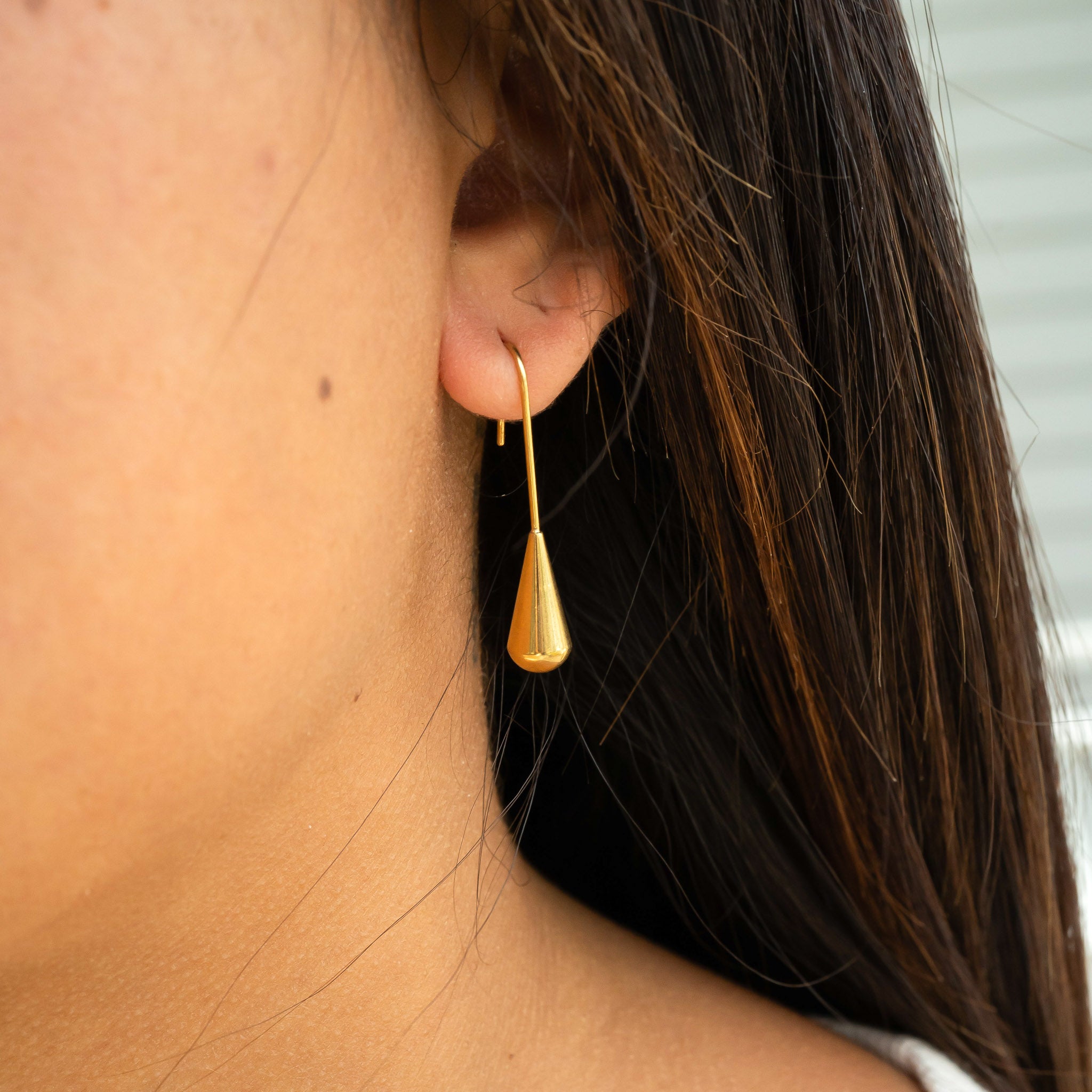 18K Gold PVD Stainless Steel Drop Earrings / ERJ0064、mySite、dreamappss