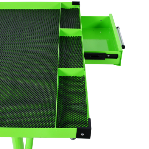 Adjustable Tear Down Work Table with Drawer for Garages, Repair Shops, and DIY, Portable, (4) 2.5" Swivel Casters, 220 Pound Capacity, Rubber Corners, Heavy Duty Steel,green、、eastwooduniform