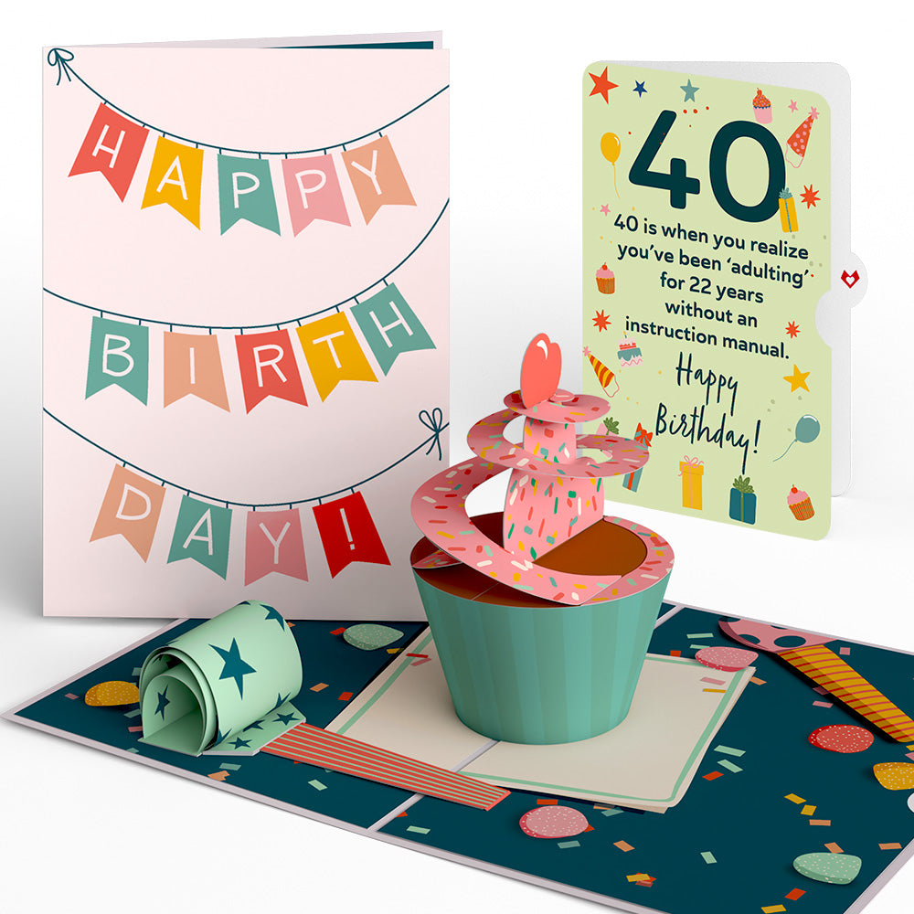 40th Birthday Cupcake Pop-Up Card and Sentiment Set、mySite、solidvoid