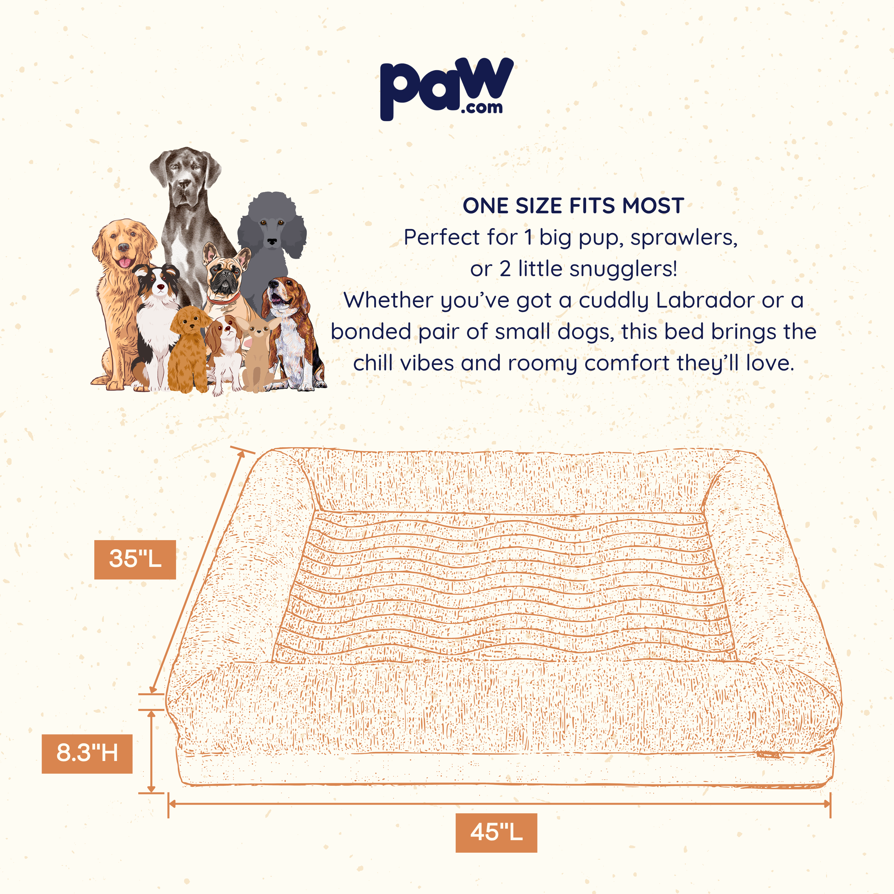 PupChill™ Cooling 4-Bolster Dog Bed - Arctic Sand、mySite、solidvoid