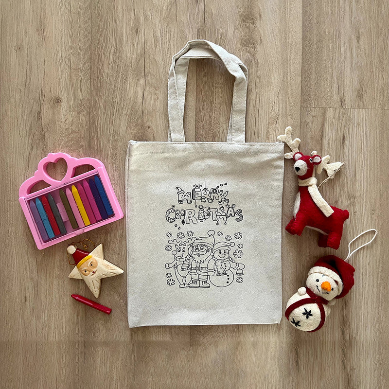 DIY Colouring Bag | Printed | Santa - Snowman Goody Bag、mySite、camillekostekn