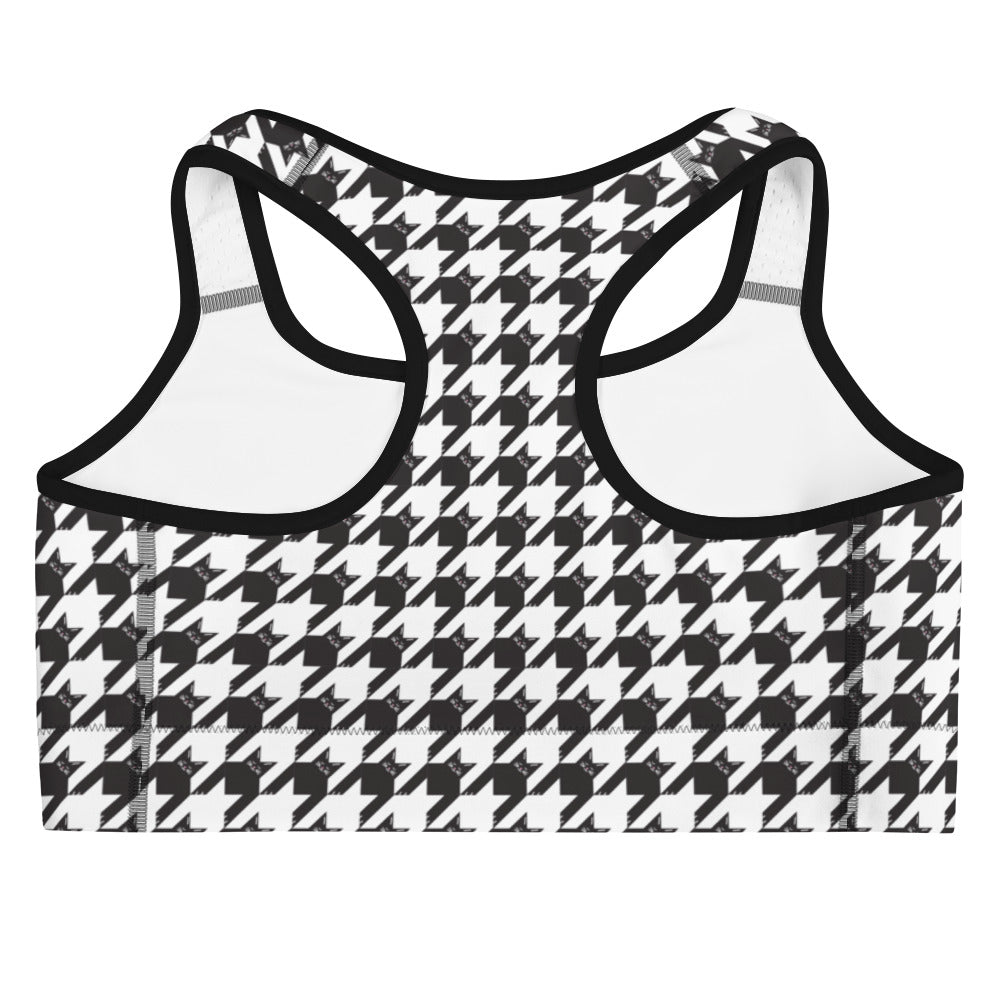 Black Cat Houndstooth Sports Bra、mySite、camillekostekn