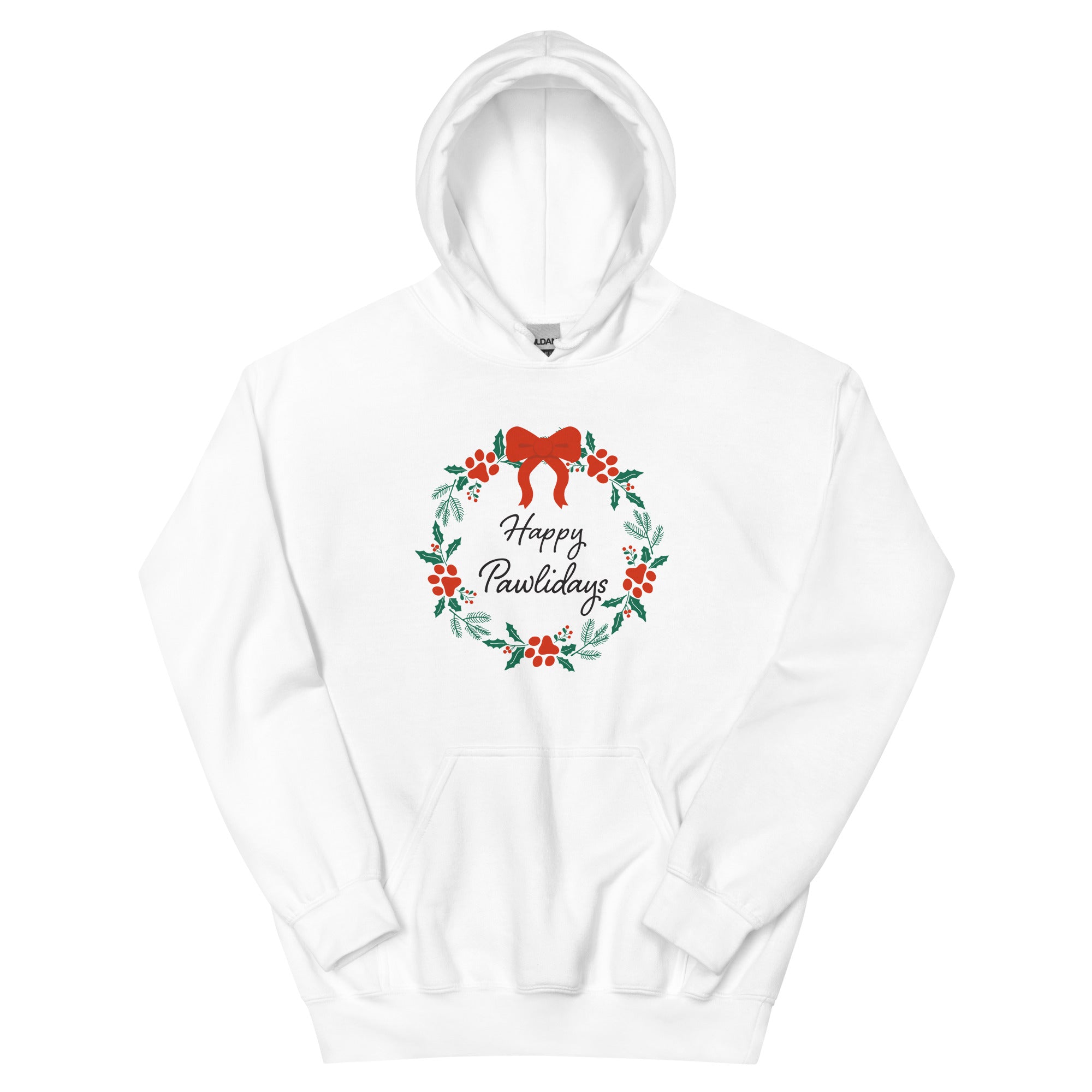 Happy Pawlidays Wreath Hoodie、mySite、camillekostekn