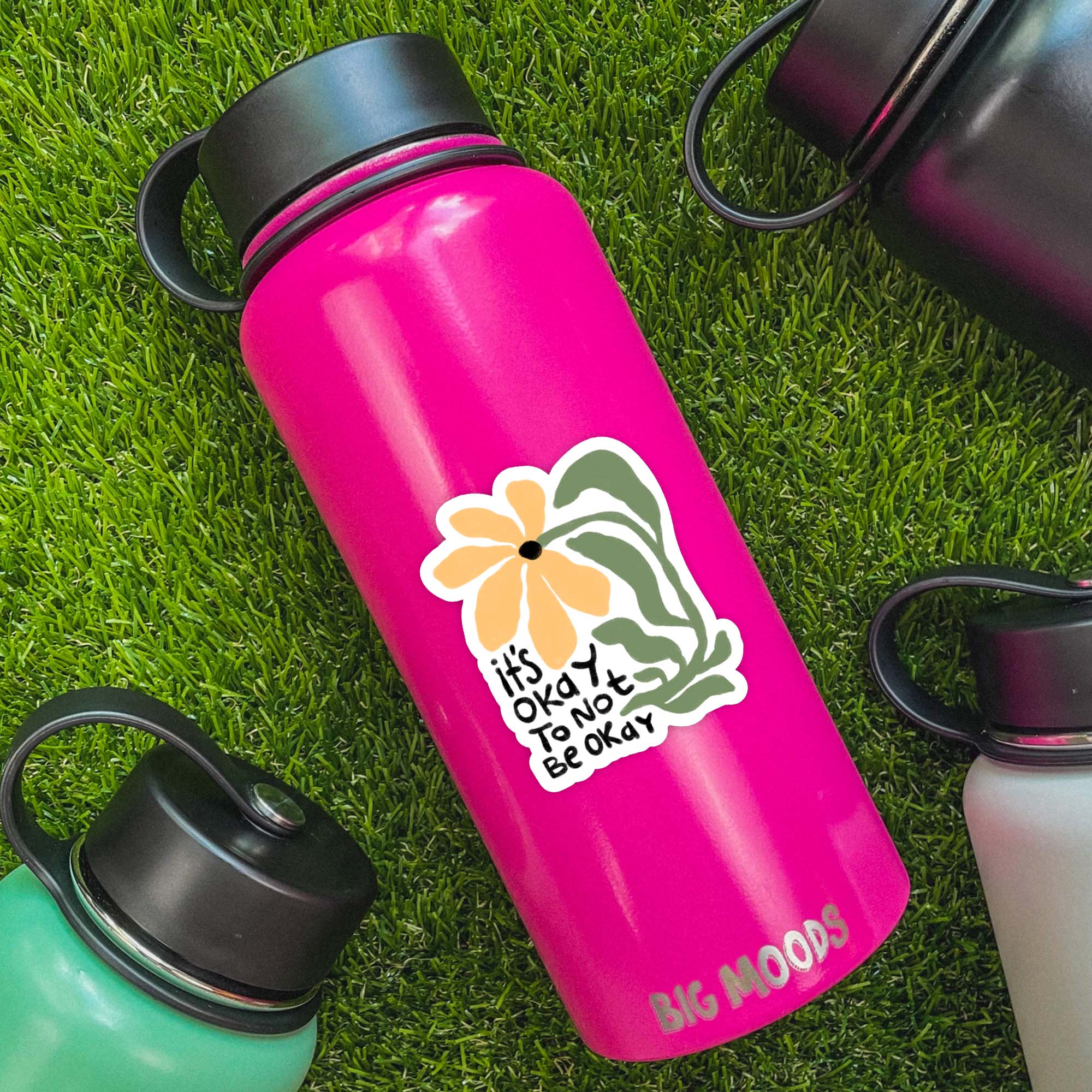  It's Okay To Not Be Okay Flower - Positivity Sticker、mySite、ghnorth