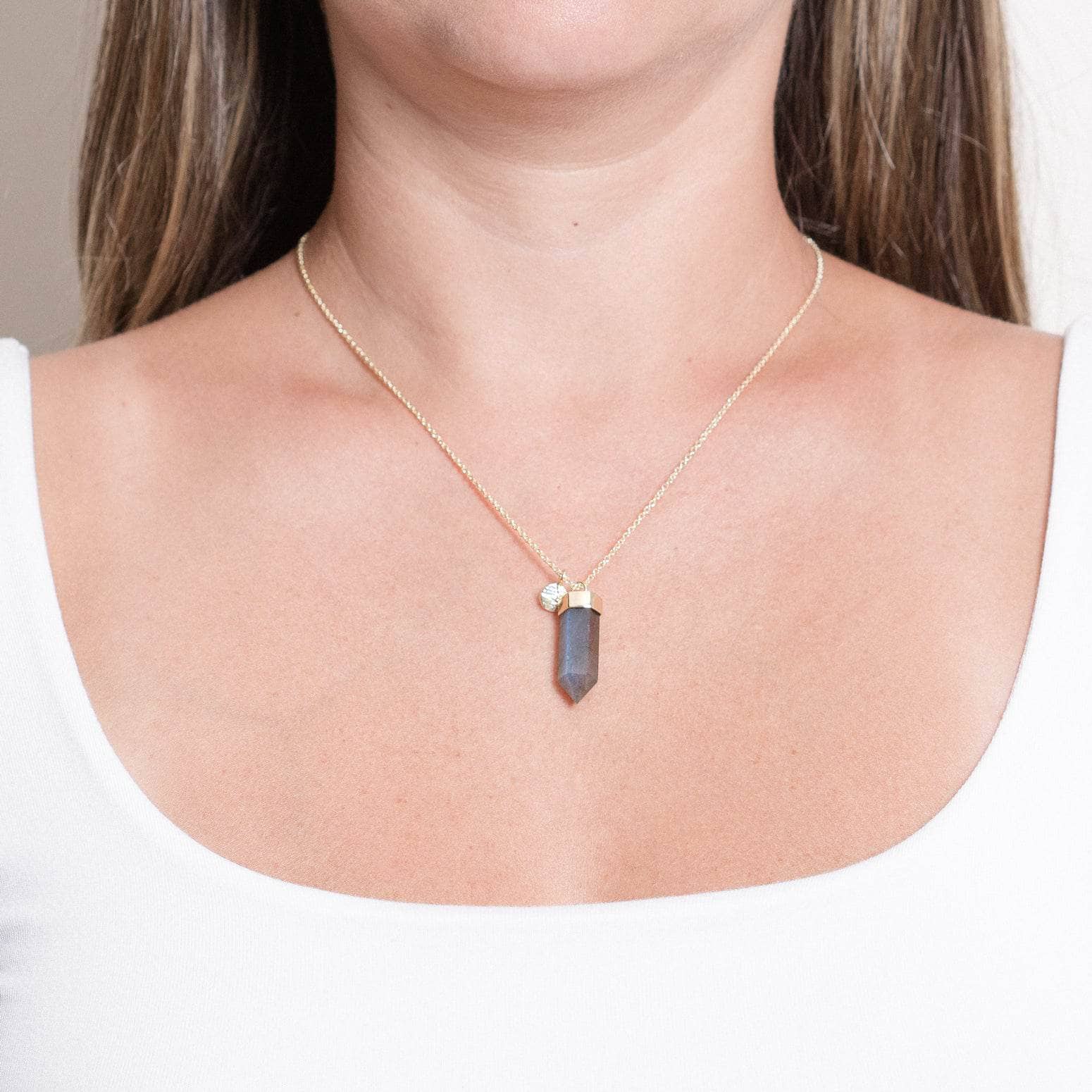Labradorite Crystal Point Necklace、mySite、hinf8tx79
