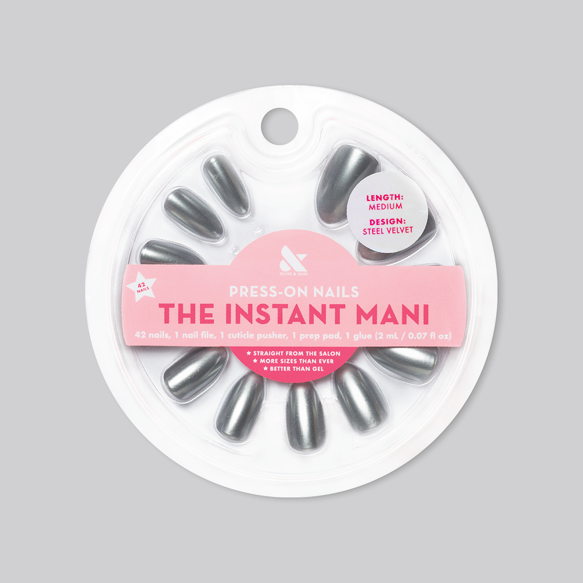 Steel Velvet - Press-On | Medium | Almond、mySite、solidvoid