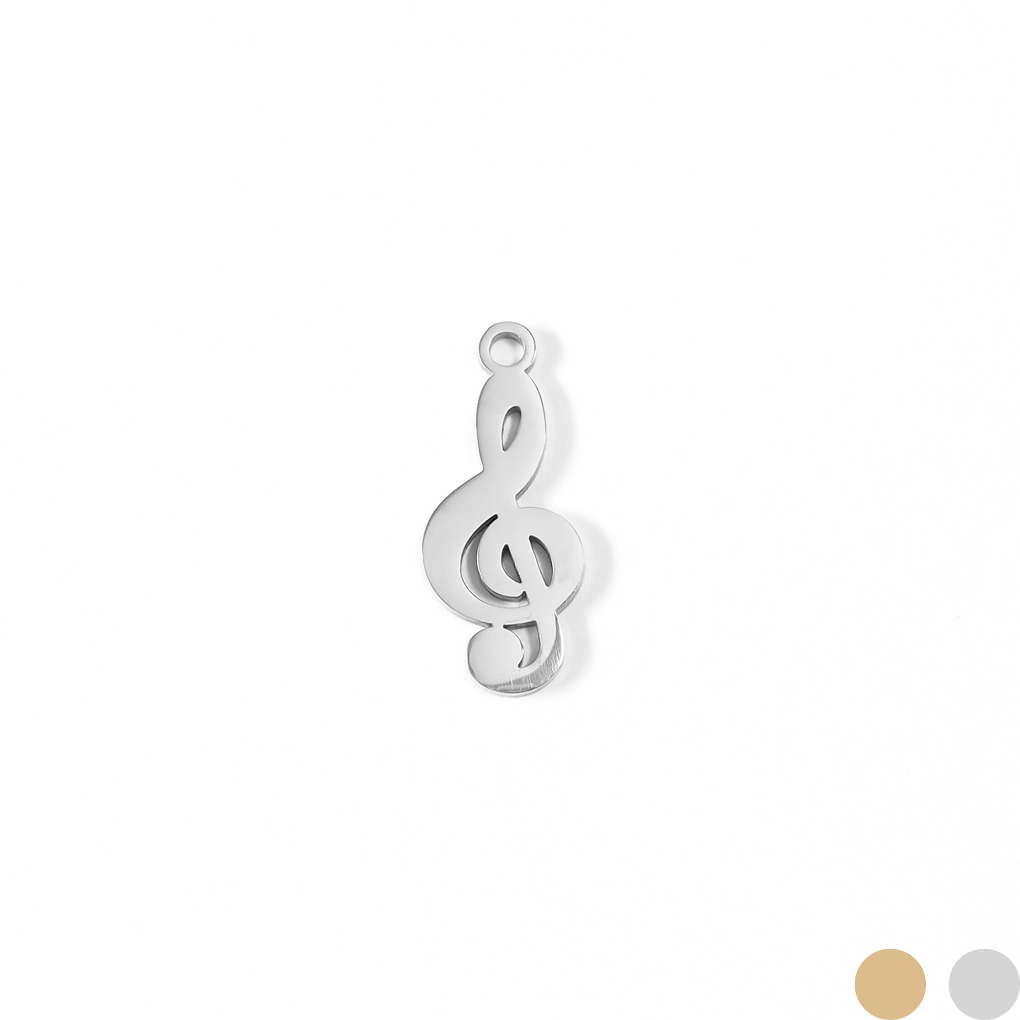 18K Gold PVD Stainless Steel Treble Clef Music Charm / PDL0077、mySite、dreamappss