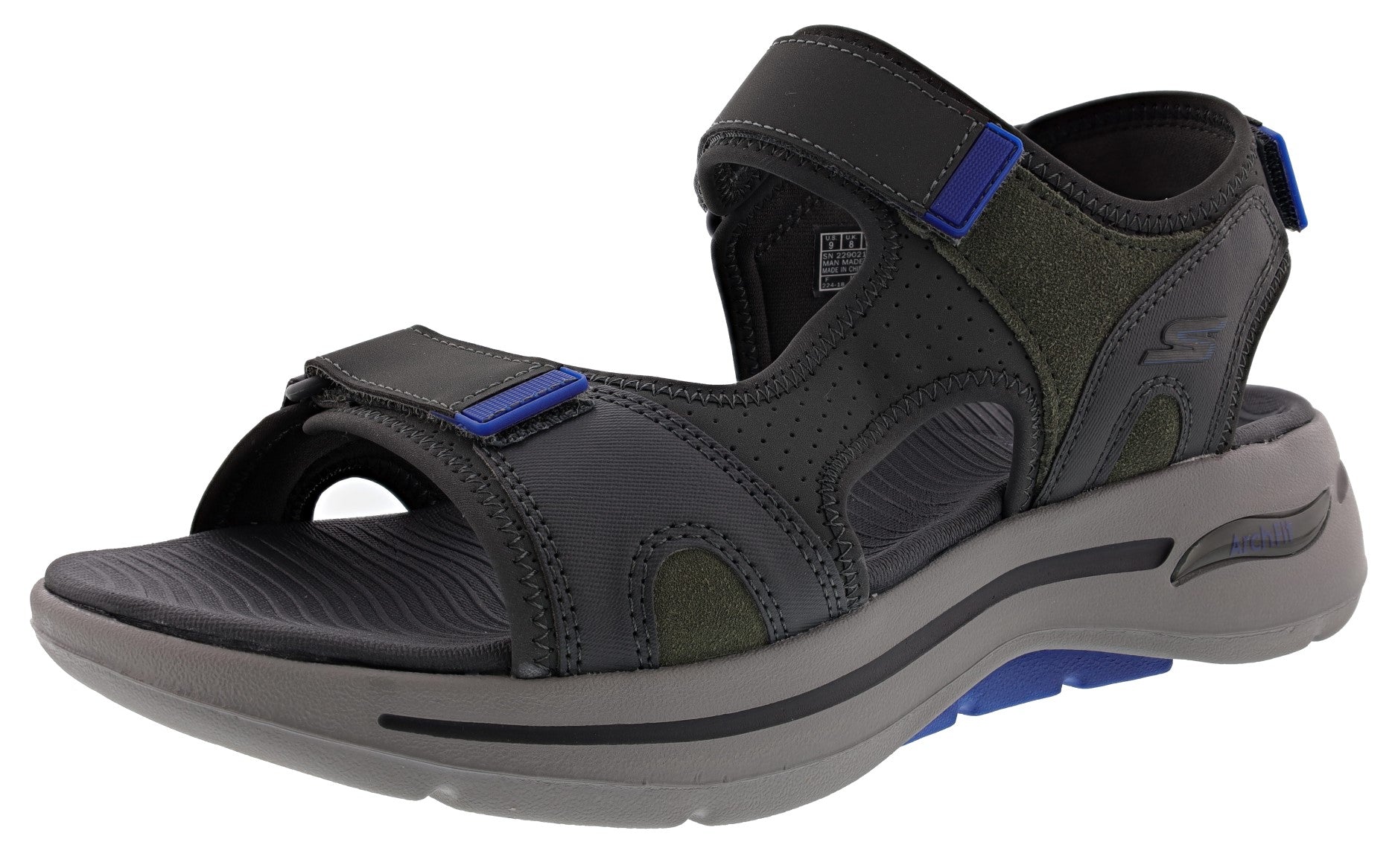 Skechers Men's Go Walk Arch Fit Sandal Mission Hook & Loop Strap Sandals、mySite、dreamappss