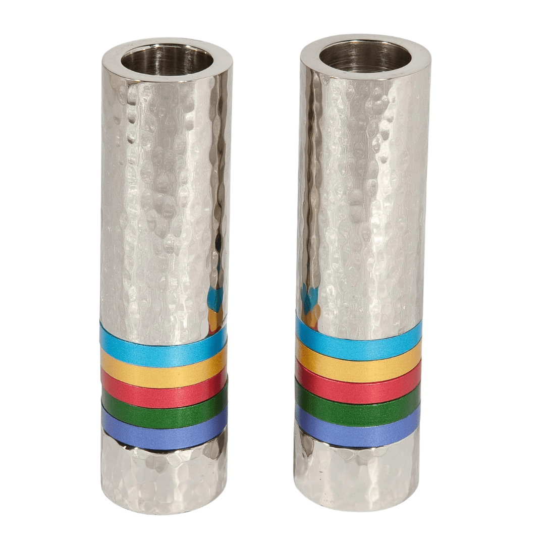 Cylinder Hammered Candlesticks by Yair Emanuel - Multicolor、mySite、topwebapps