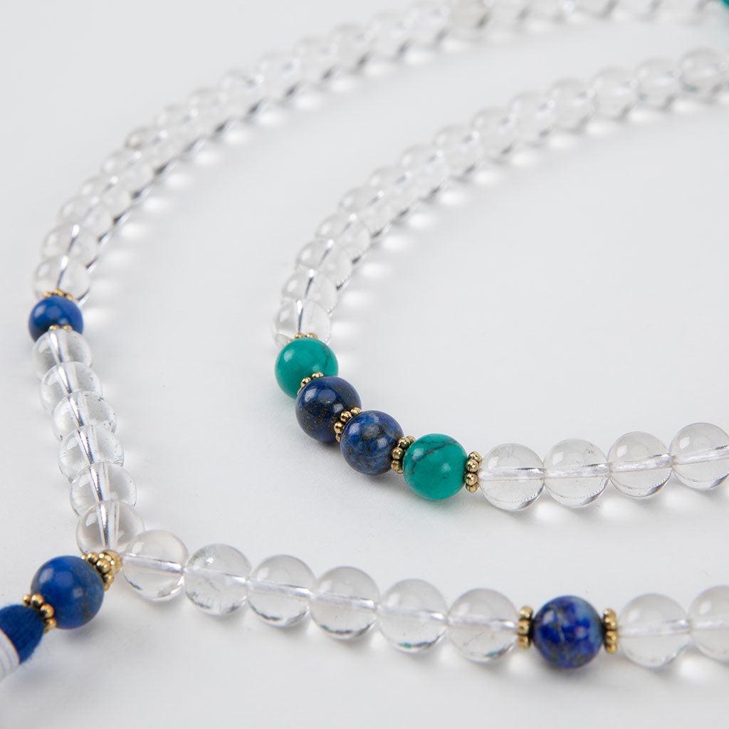 108 Bead Crystal Mala with Turquoise & Lapis、mySite、topwebapps