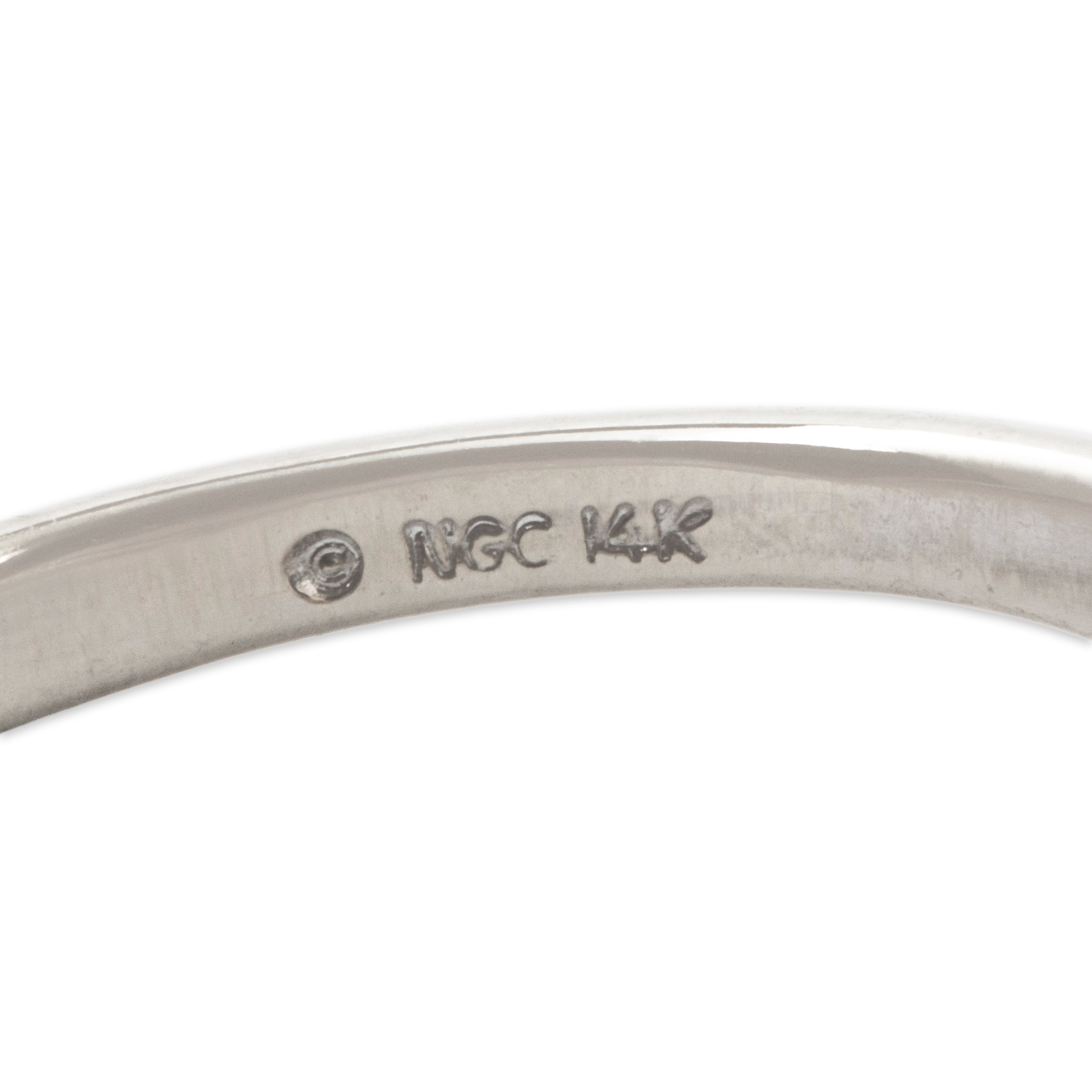 Vintage 14k White Gold Pearl Diamond Lustrous Bypass Ring 6.00、mySite、hinf8tx79