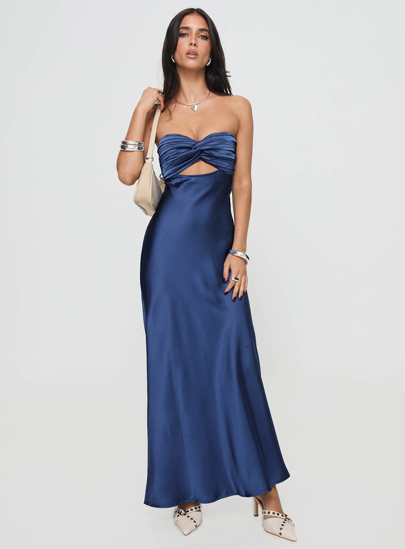 Faviola Strapless Maxi Dress Blue、mySite、solidvoid