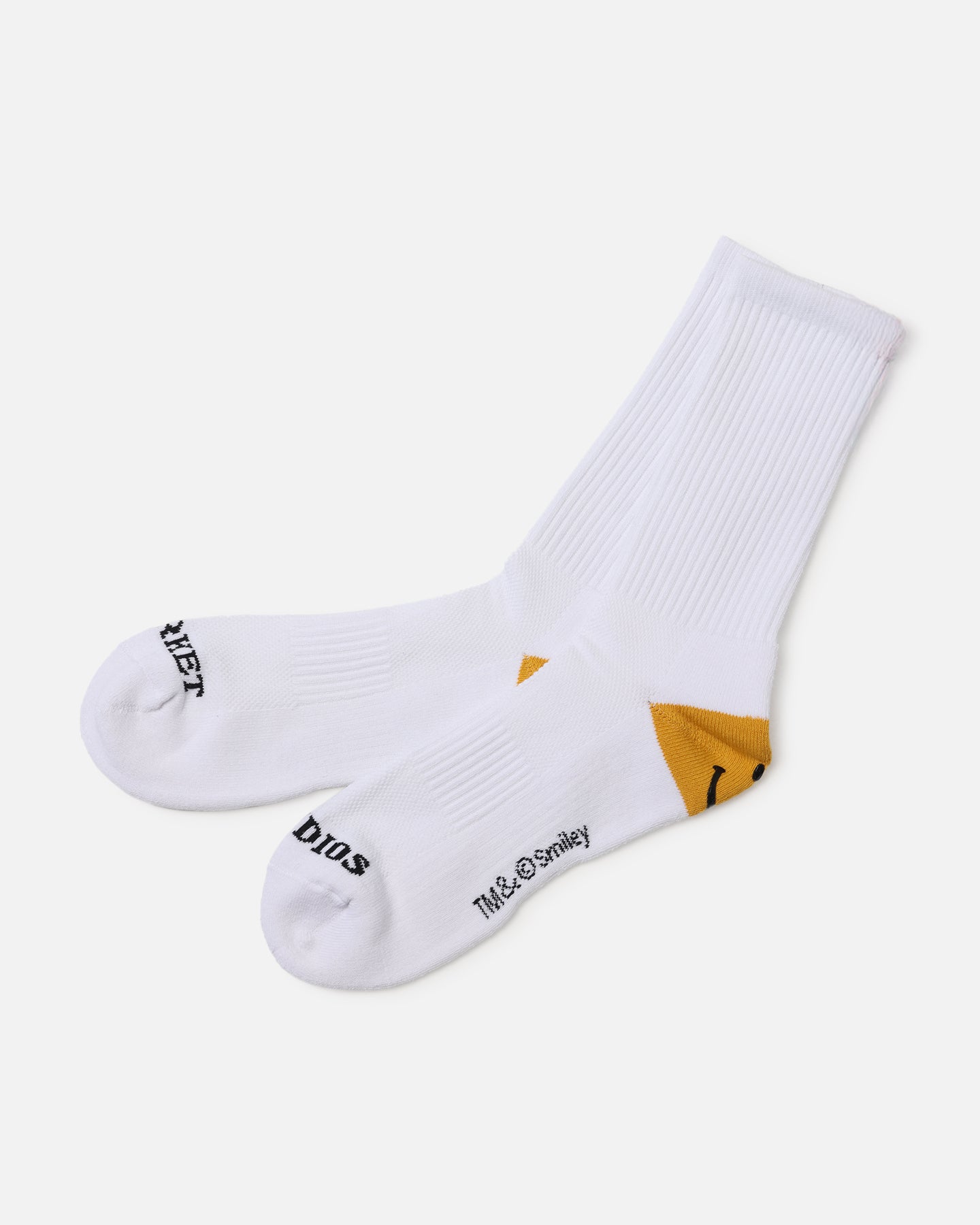 Market X Smiley Heel Crew Socks White、mySite、zt4zffjzw