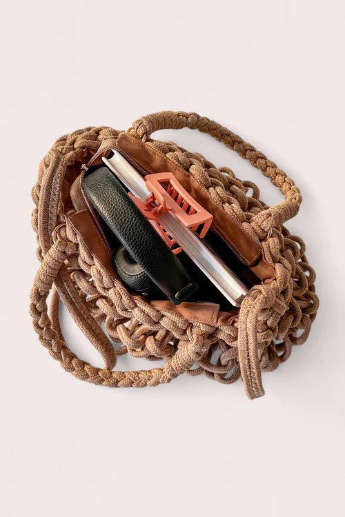 Debbie Katz Paris Crochet Bag, Tan、mySite、noshort