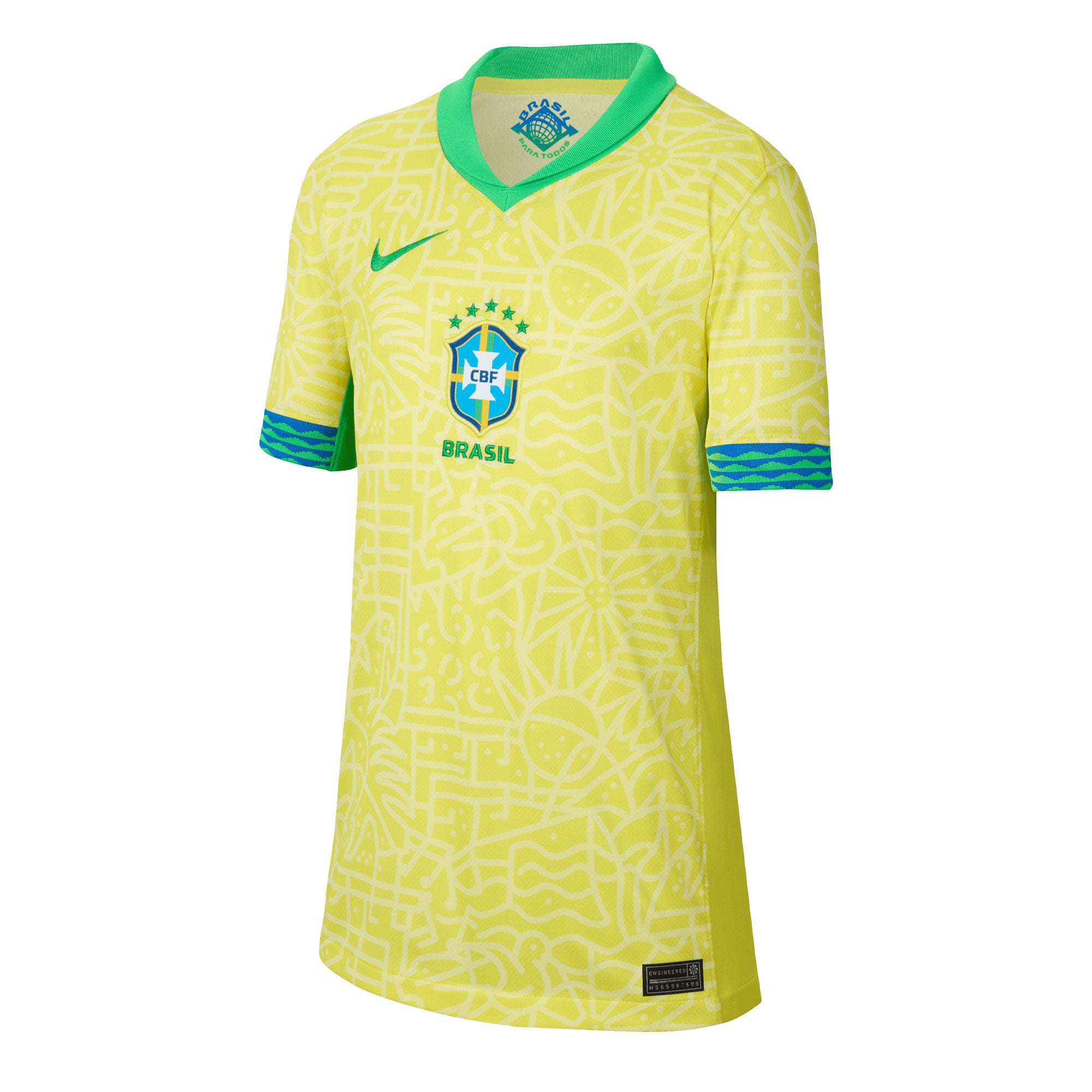 Nike Kids Brazil 2024/25 Home Jersey Yellow/Green、mySite、bottomscart