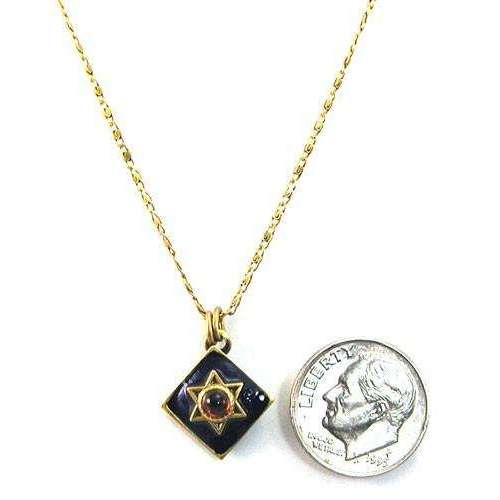 Michal Golan Blue Diamond Star of David with Garnet、mySite、topwebapps