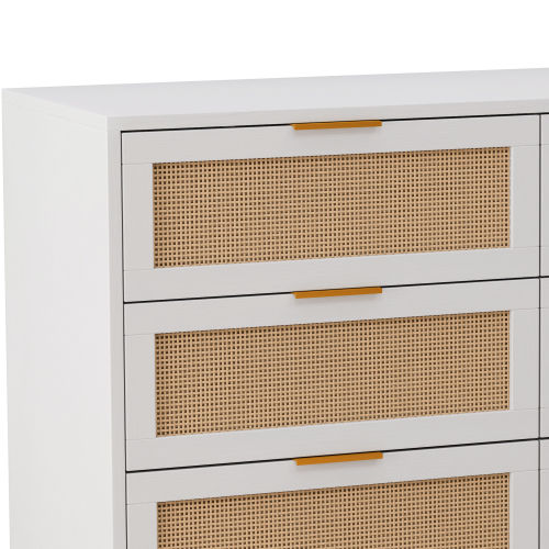 51.18"6-Drawers Rattan Storage Cabinet Rattan Drawer,for Bedroom,Living Room,Natural (Same SKU:W757P198980)、、casual