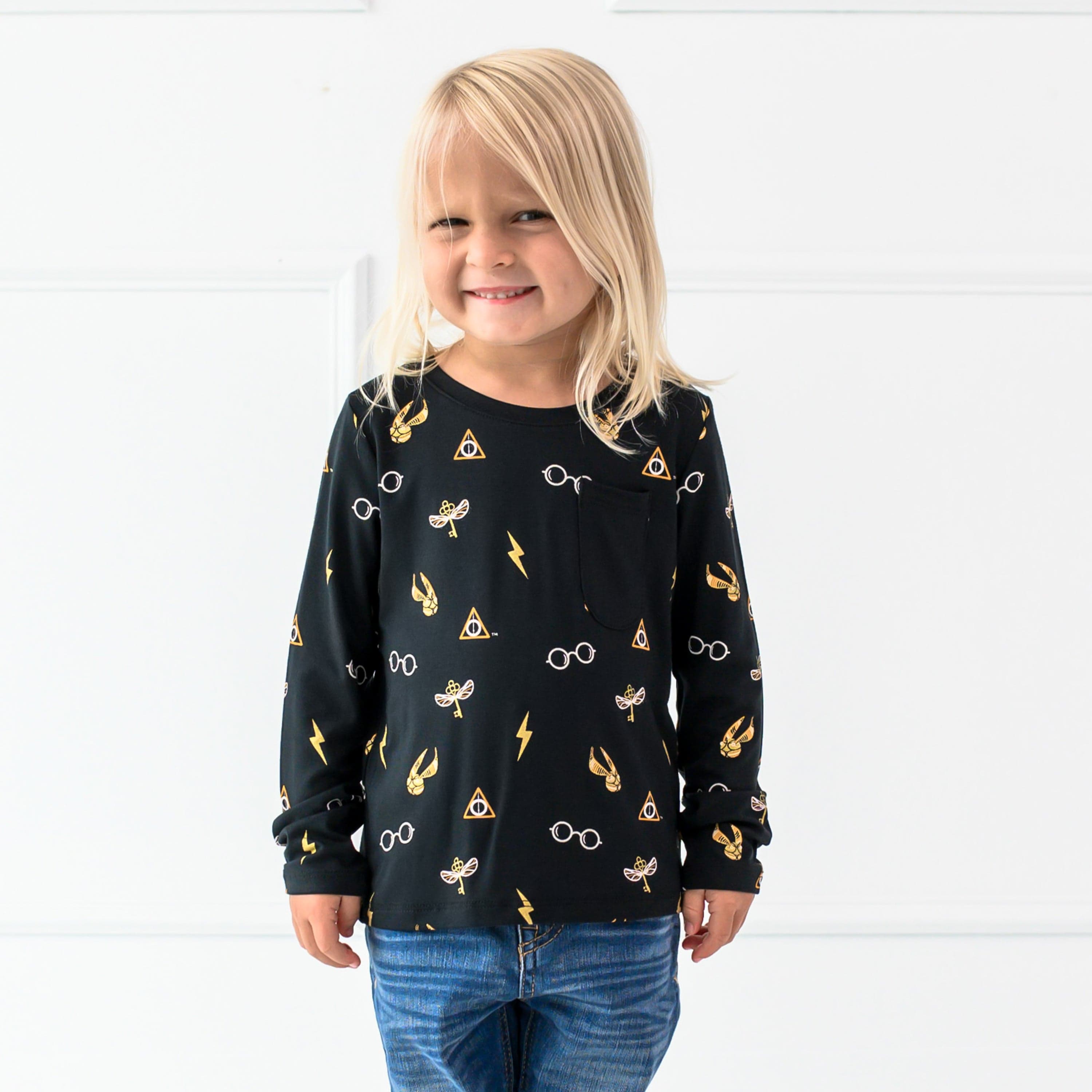  Long Sleeve Toddler Crew Neck Tee in Midnight Icon、mySite、layawaytickets