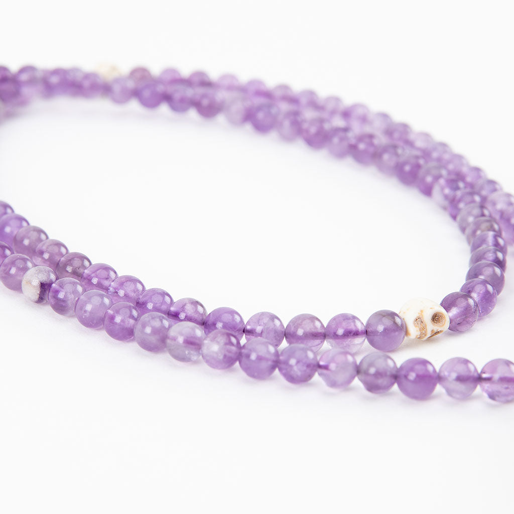 Dzi, Skull & Amethyst Mala Necklace、mySite、topwebapps