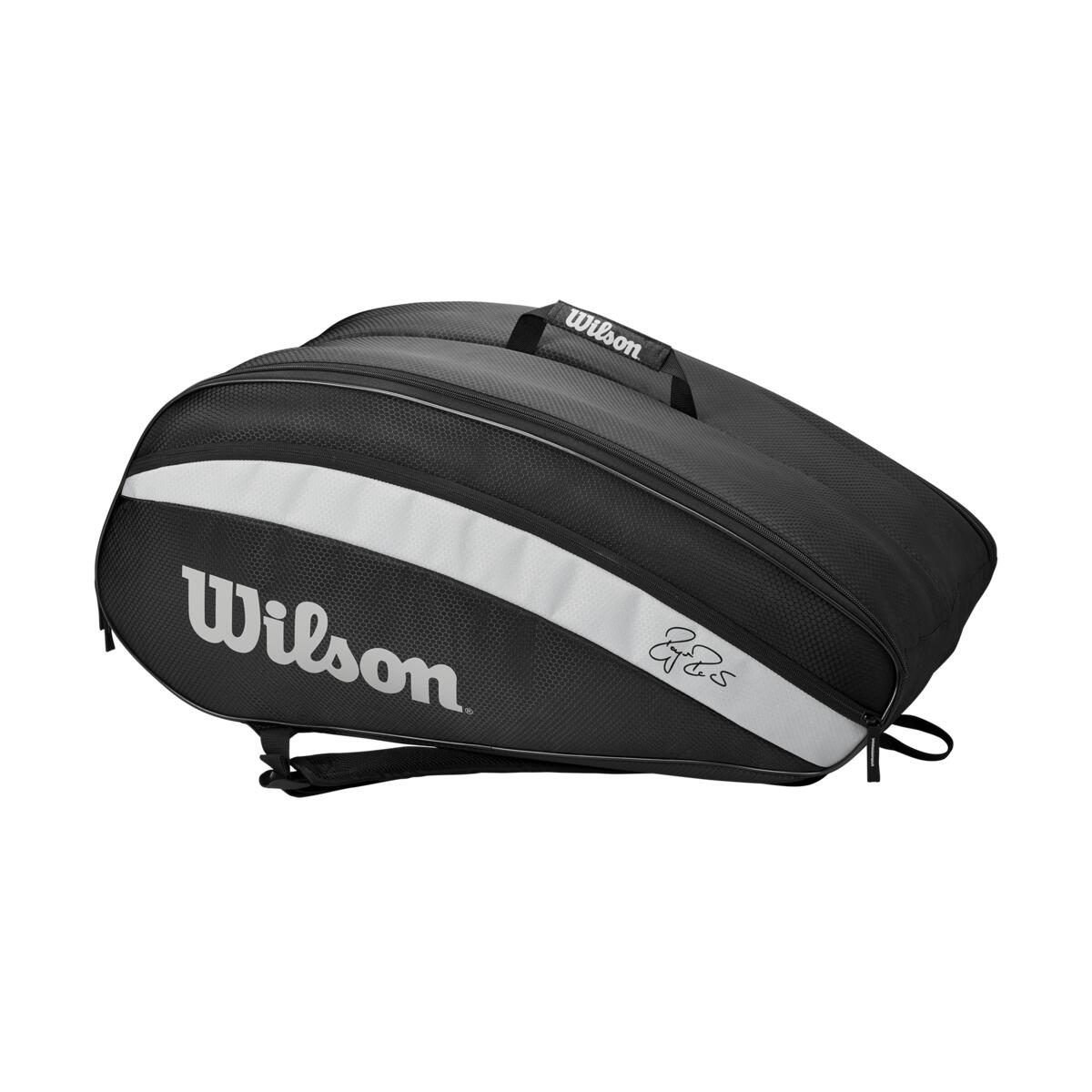 Wilson RF Team Federer 12 Pack Racquet Bag (Black/White)、mySite、neckold