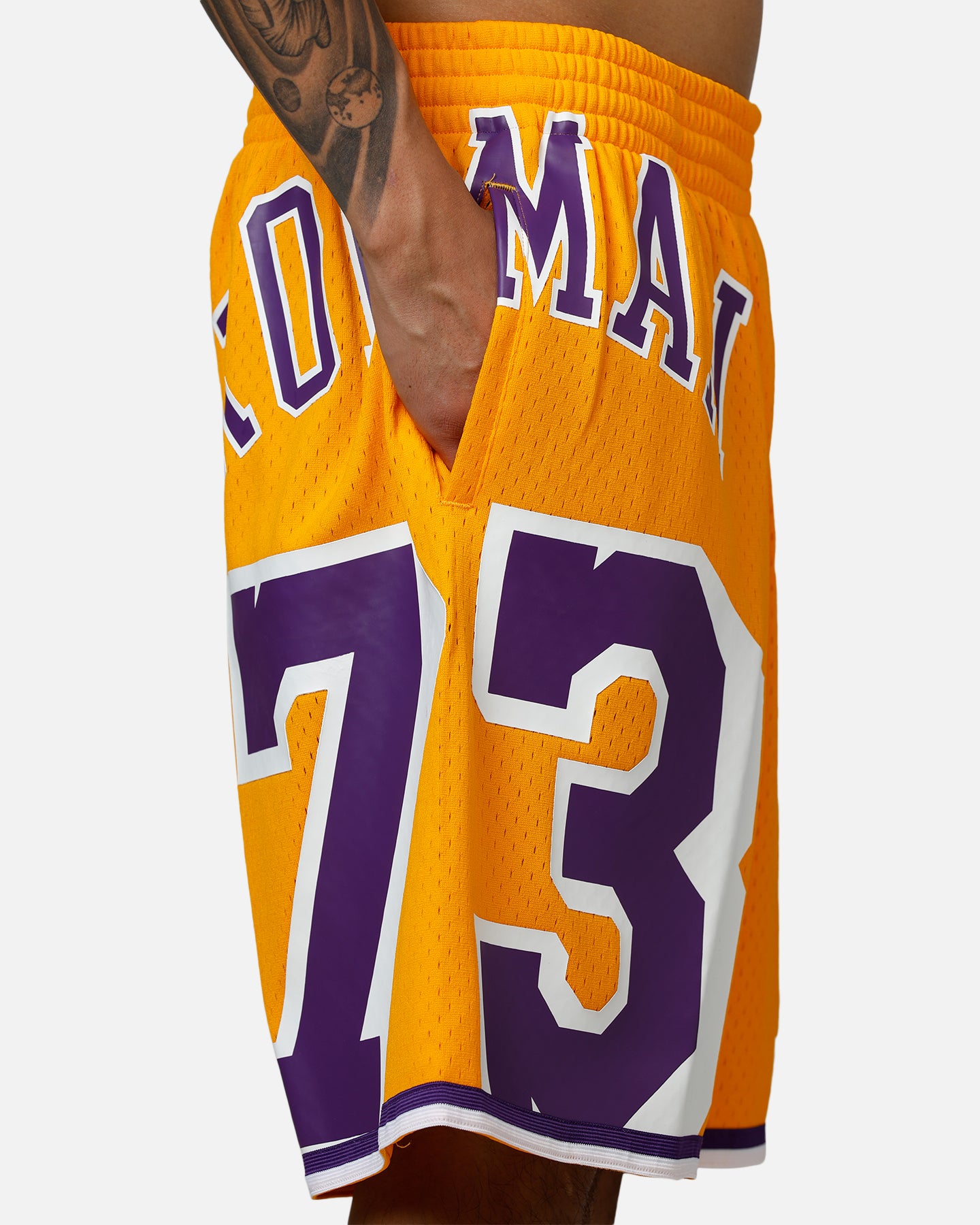 Mitchell & Ness Los Angeles Lakers Dennis Rodman Maxxed Out Shorts Yellow/Purple、mySite、zt4zffjzw