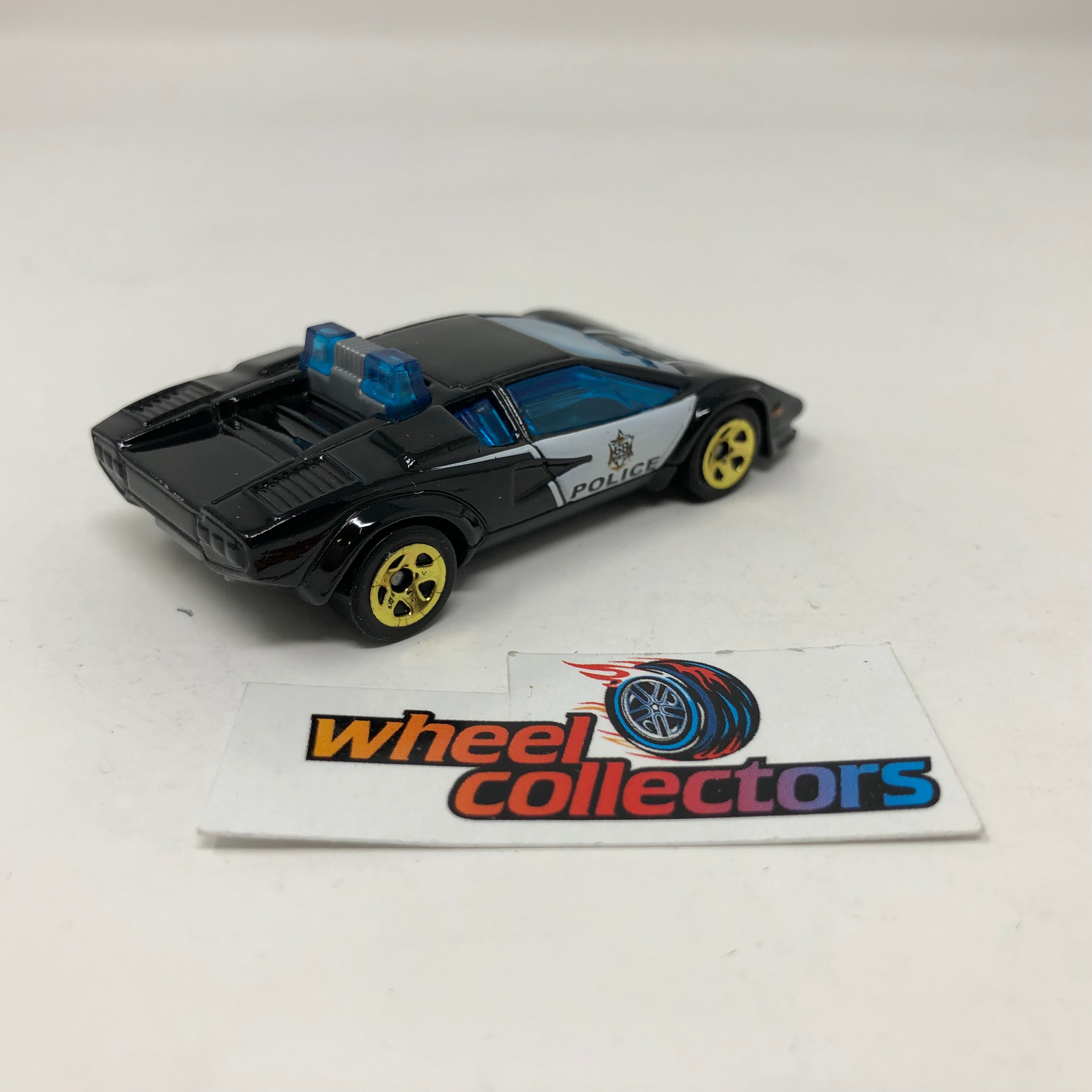Lamborghini Countach Police Car * Black * Hot Wheels 1:64 scale Diecast Loose、mySite、hgirdovlk