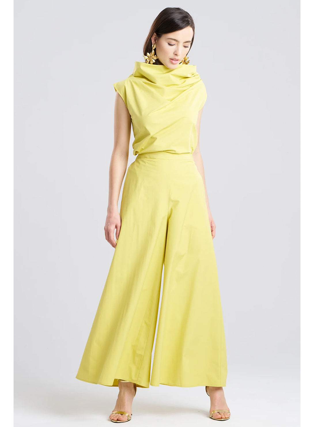 Tech Cotton Taffeta Lemon Palazzo Pants、mySite、justintrudeaud