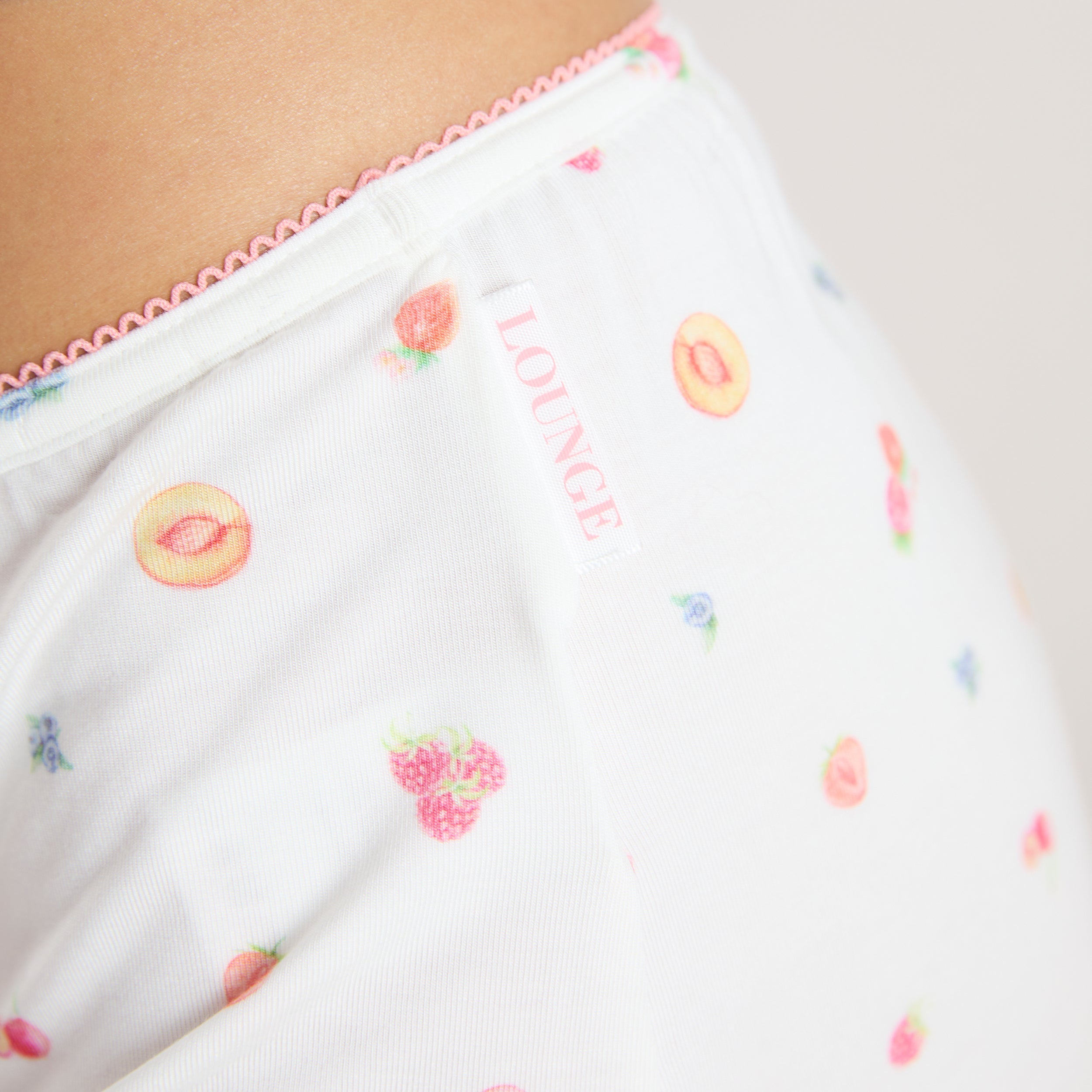 Modal Pyjama Shorts - White Fruits、mySite、bengalsvssteelers