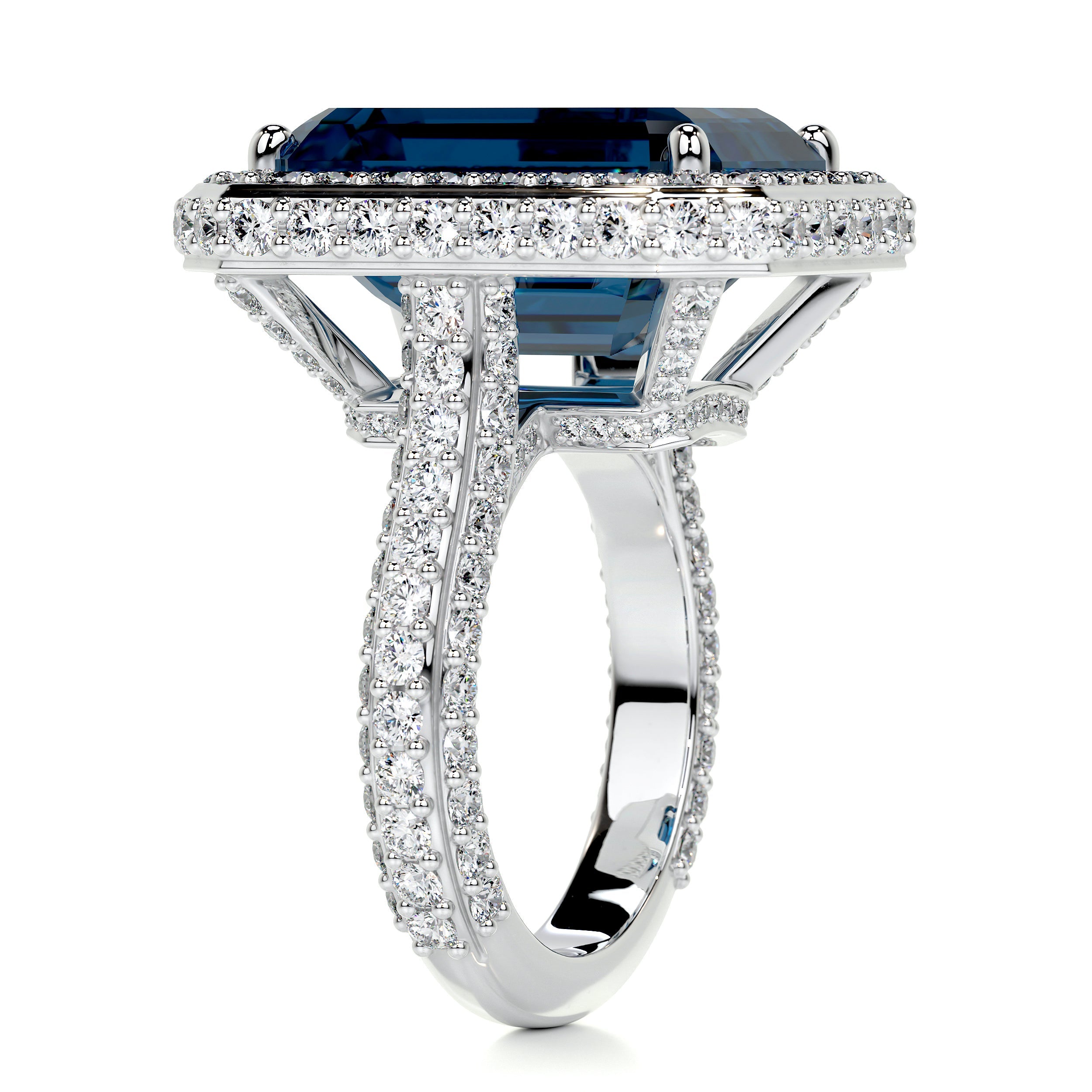 Mackenzie Gemstone & Diamonds Ring (12 Carat) -14K White Gold (RTS)、mySite、hinf8tx79