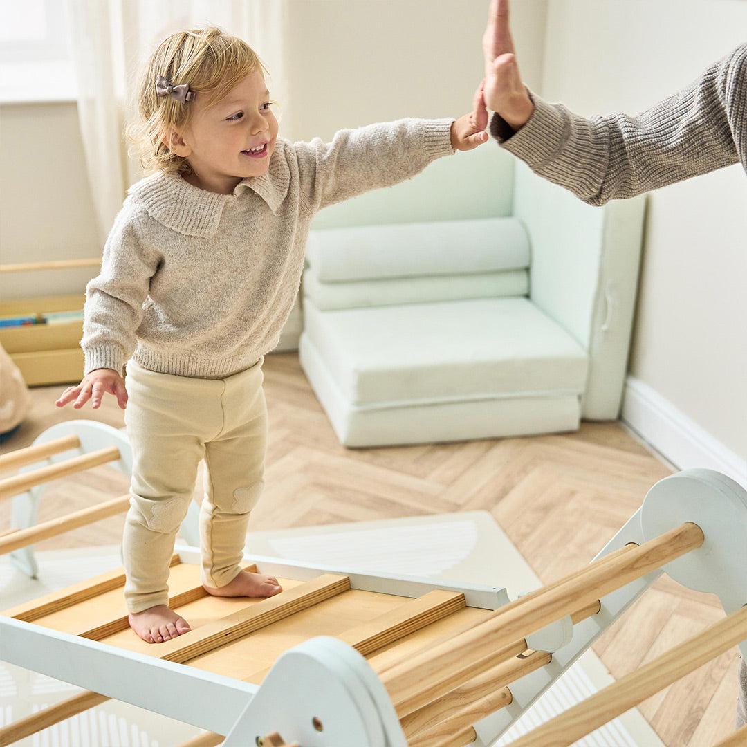  Tutti Bambini Scala Montessori 3 In 1 Pikler Climbing Frame With Climbing Wall - Sea Mist、mySite、merchandisen