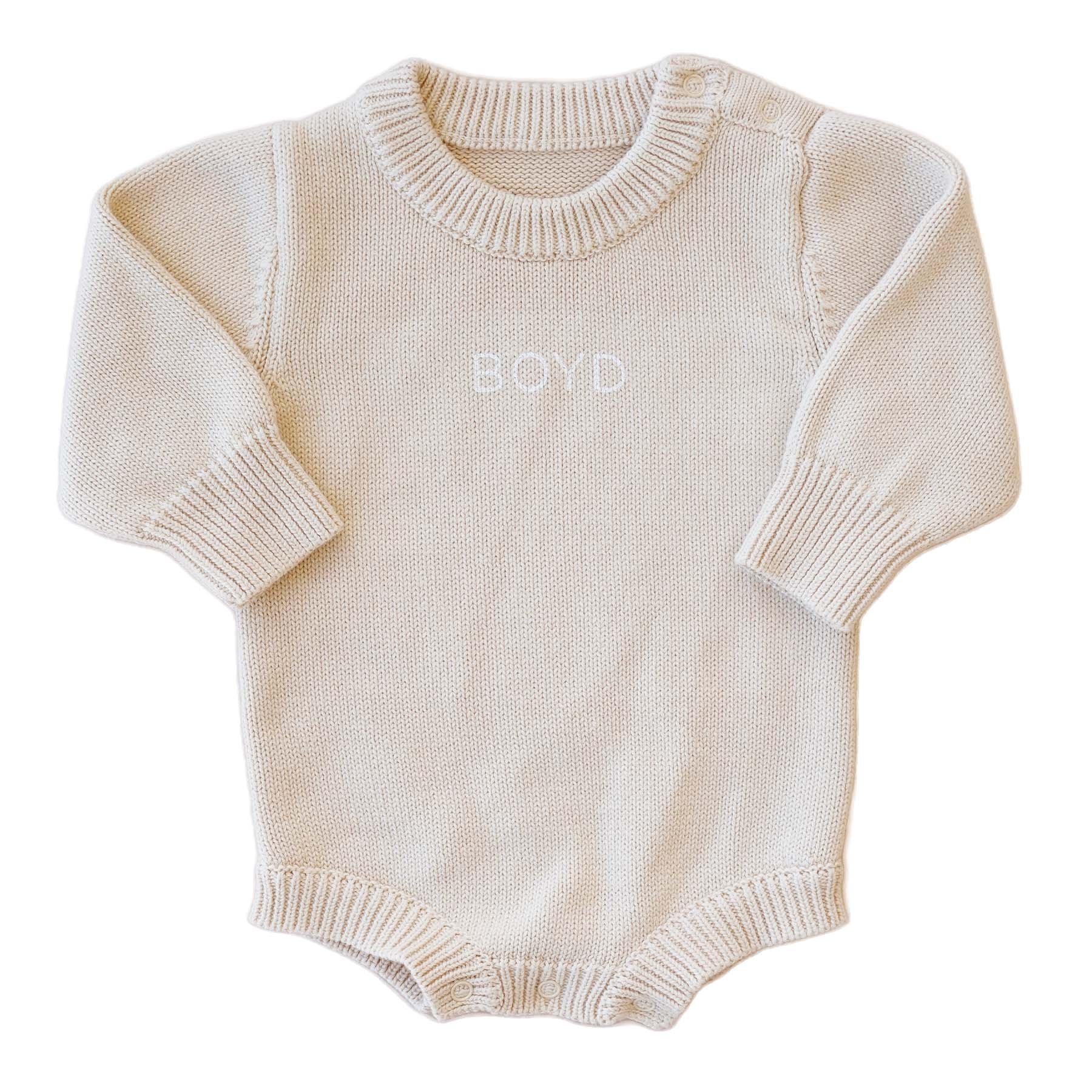  Personalized Knit Sweater Bubble Romper | Solid、mySite、layawaytickets
