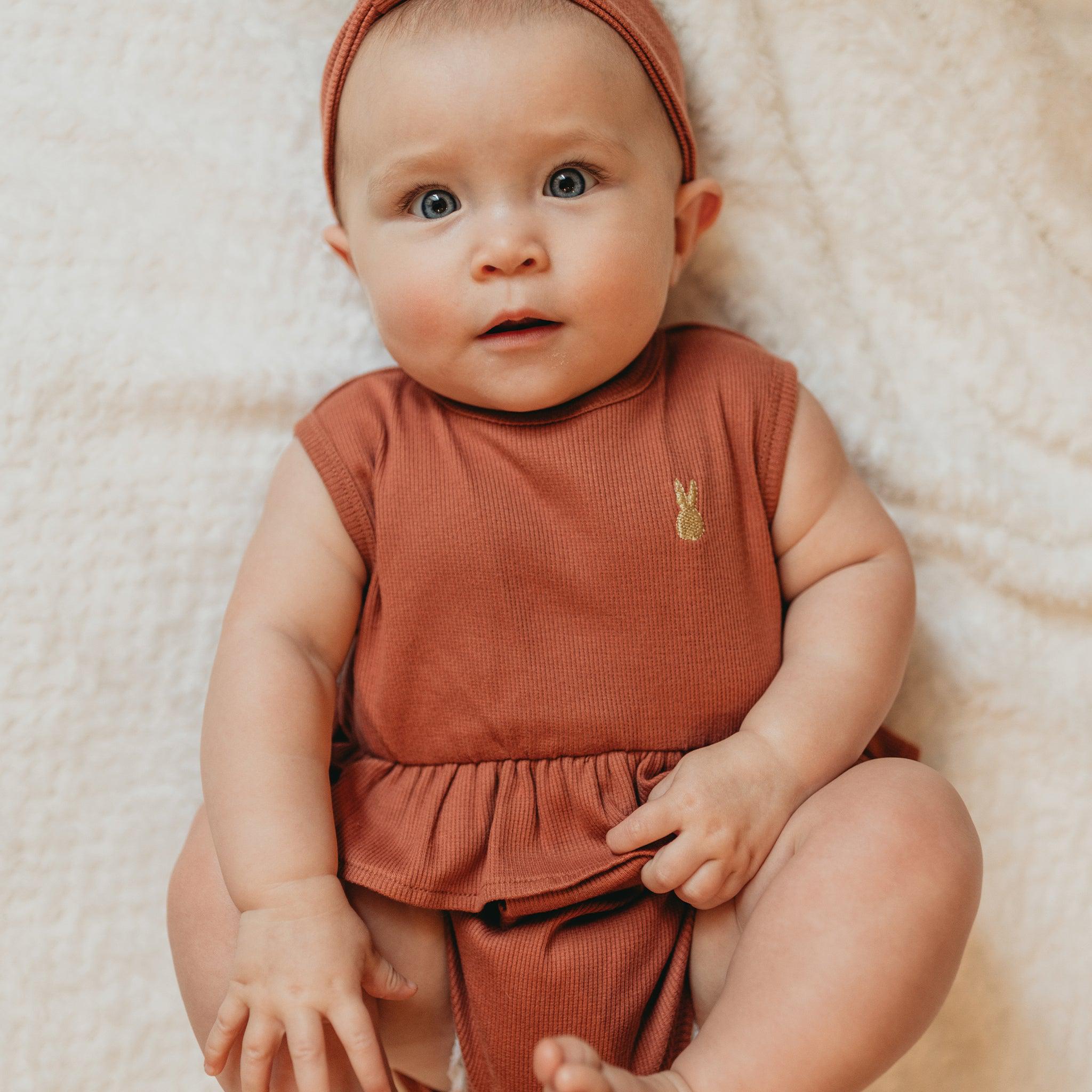 RETIRED - Organic Tank Ruffle Waist Bunsuit - Paprika、mySite、g9winljtr