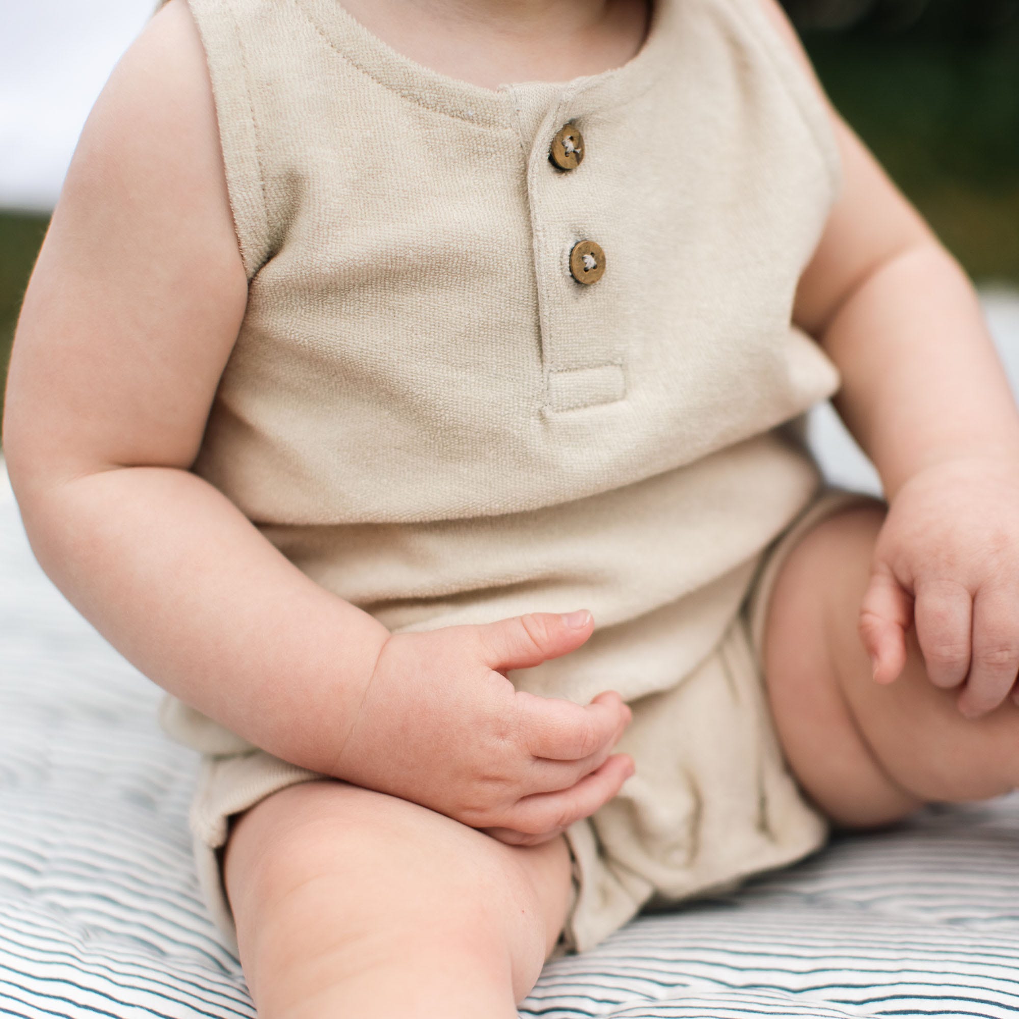 Organic Cotton Terry Romper - Fossil、mySite、g9winljtr