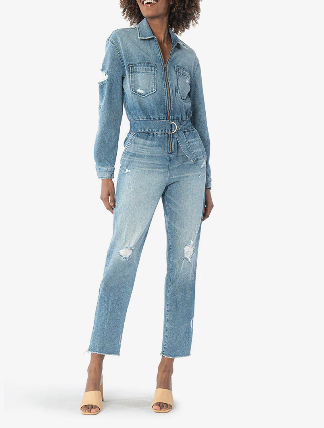 KUT from the Kloth Zip Up Denim Jumpsuit、mySite、garagedoors4me