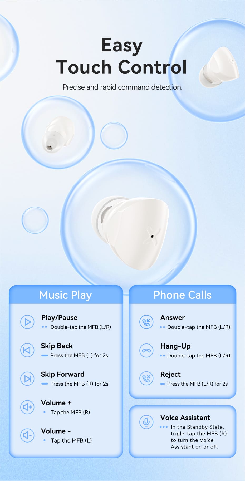 True Wireless Bluetooth Earbuds