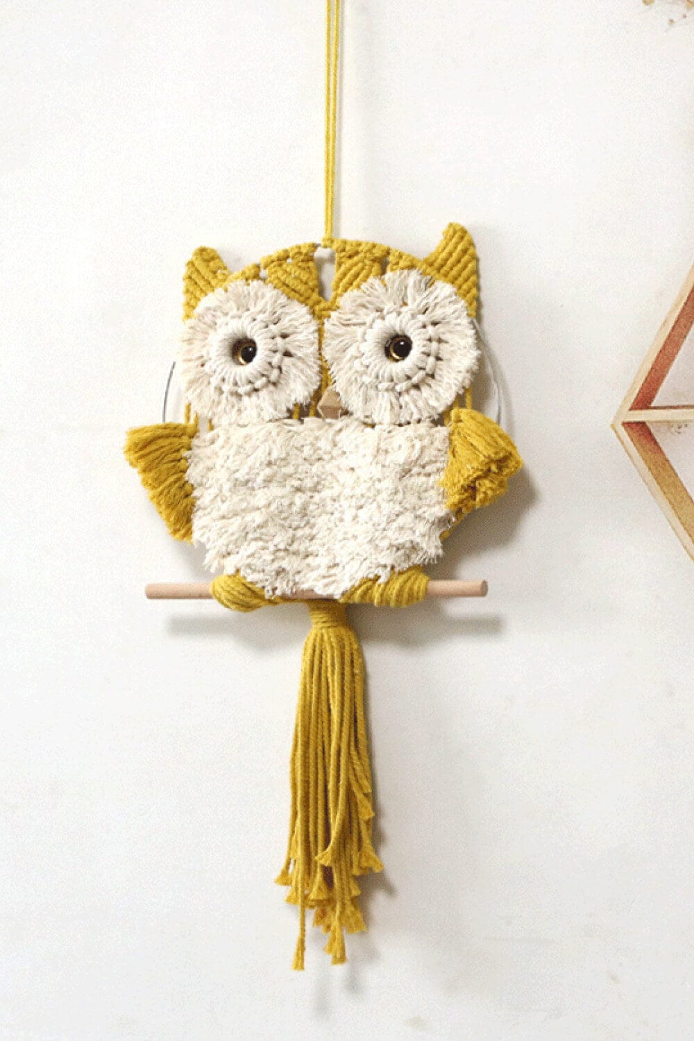 Hand-Woven Tassel Owl Macrame Wall Hanging、mySite、g9winljtr