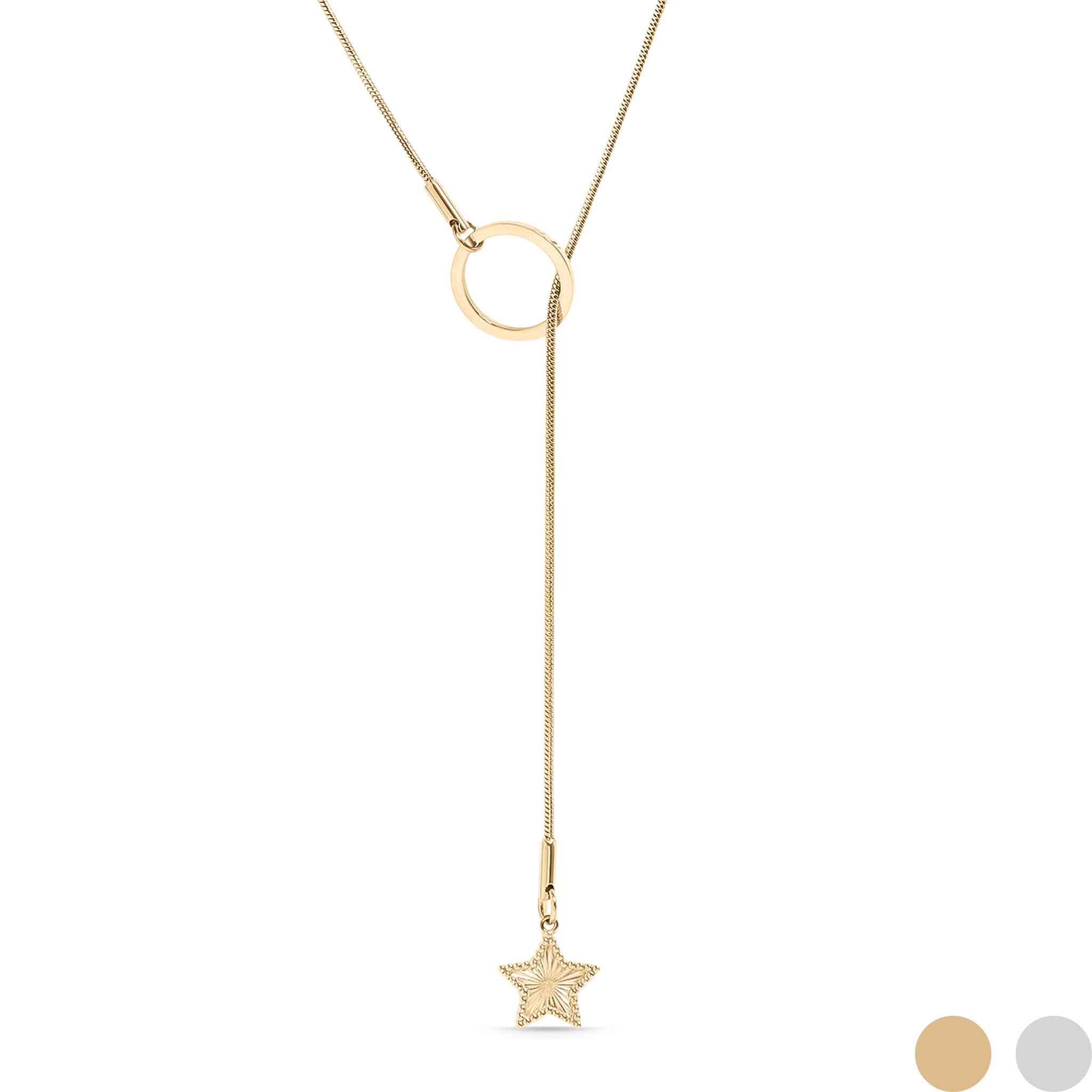18K Gold PVD Stainless Steel Star Lariat Necklace / CHN0062、mySite、dreamappss