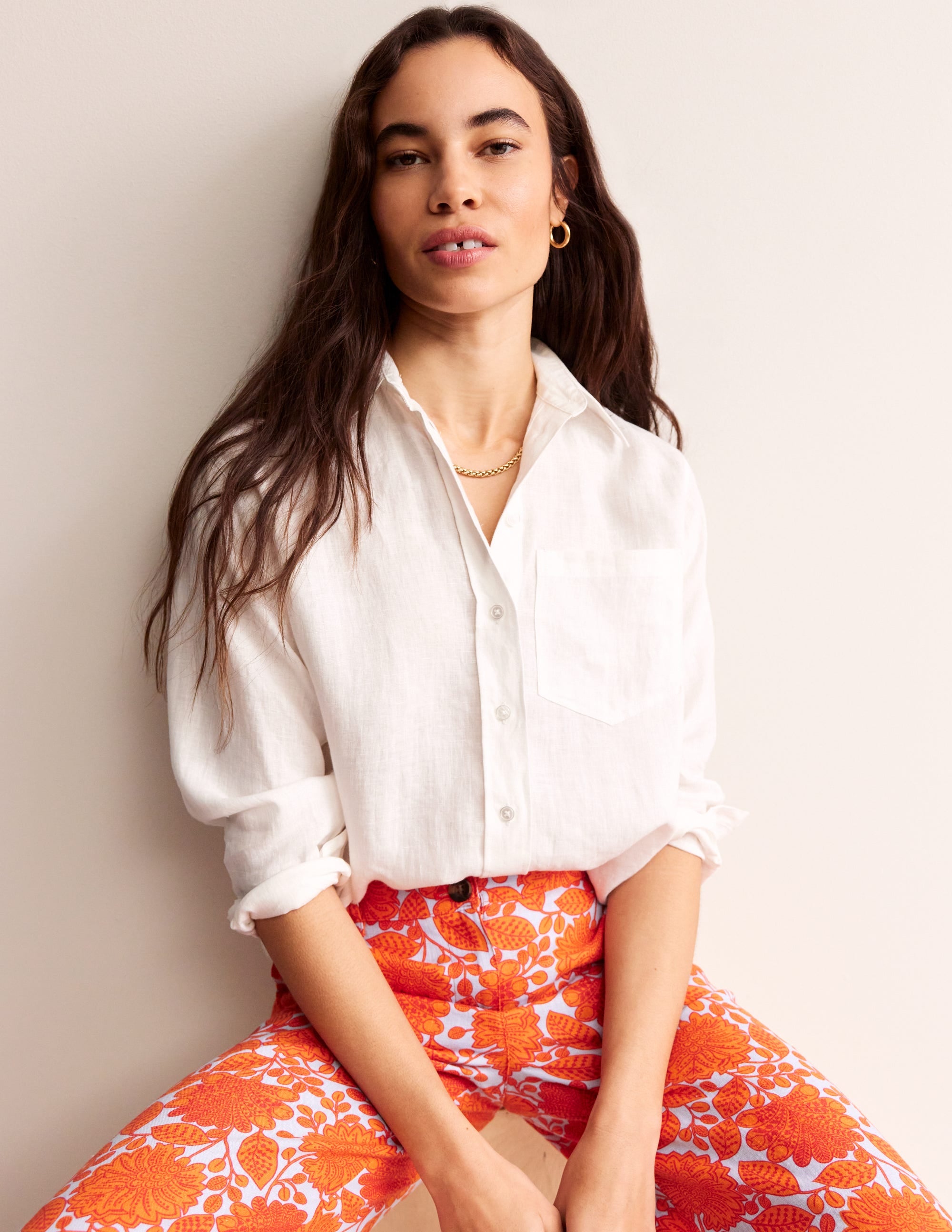  Connie Relaxed Linen Shirt-White、mySite、ashleygrahame