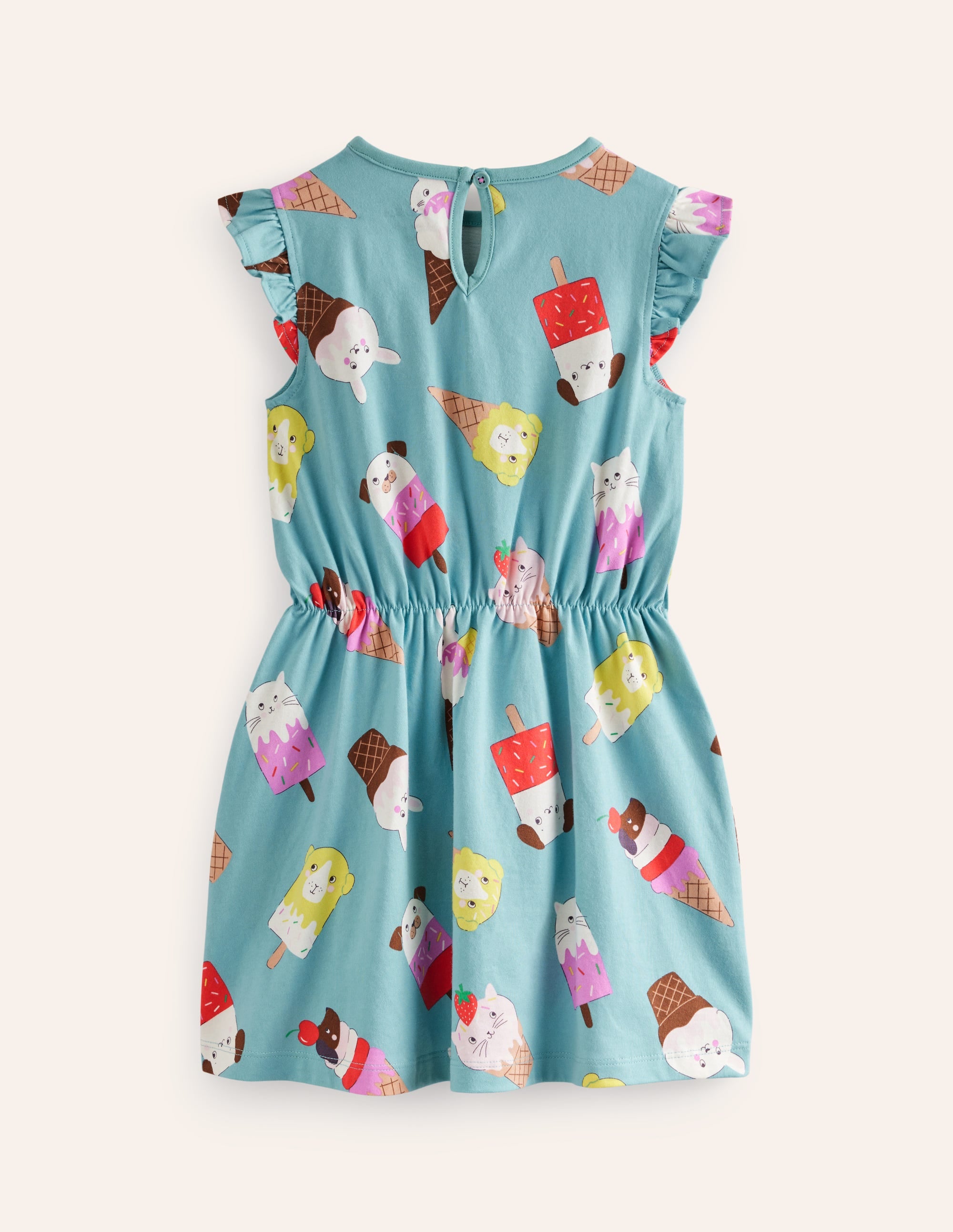  Frill Sleeve Jersey Dress-Aqua Sea Ice Creams、mySite、ashleygrahame