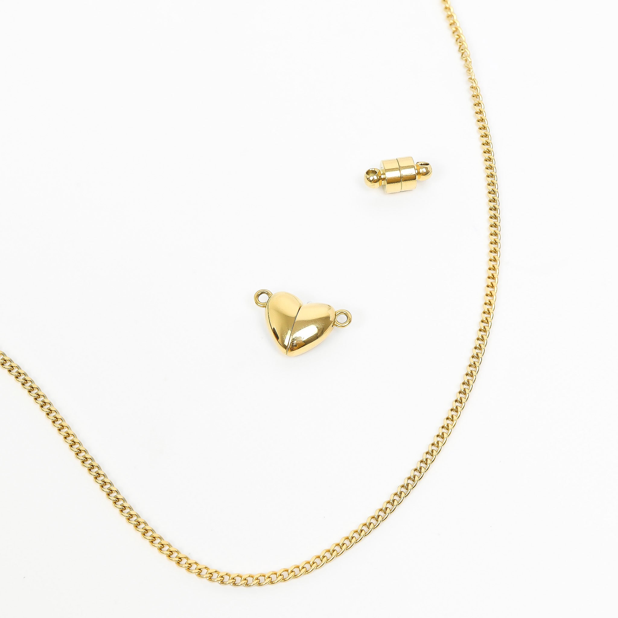 18K Gold PVD Stainless Steel Heart Magnetic Clasp / SBB0328、mySite、dreamappss