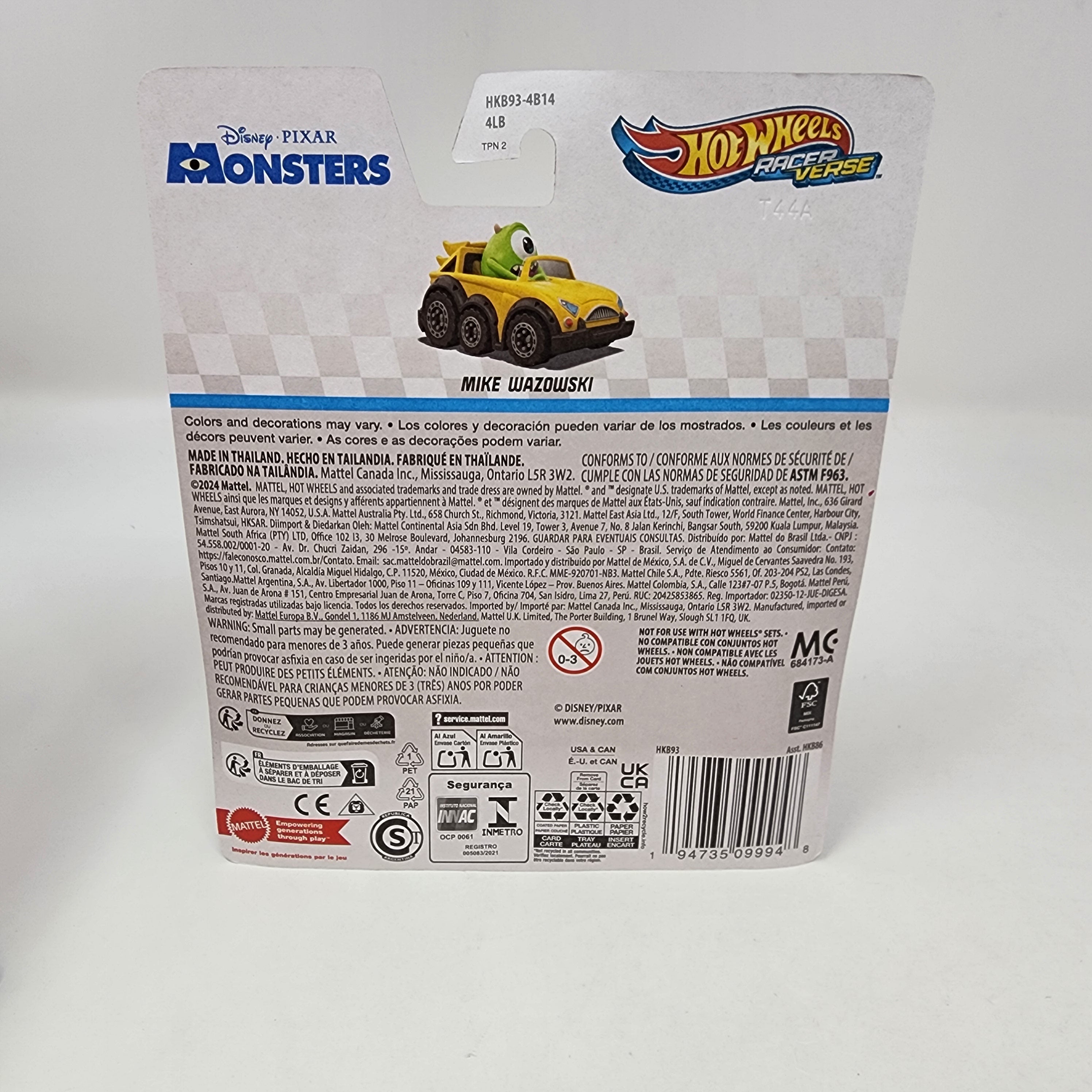 Mike Wazowski Monsters Disney Pixar * 2025 Hot Wheels Racer Verse Case B、mySite、hgirdovlk
